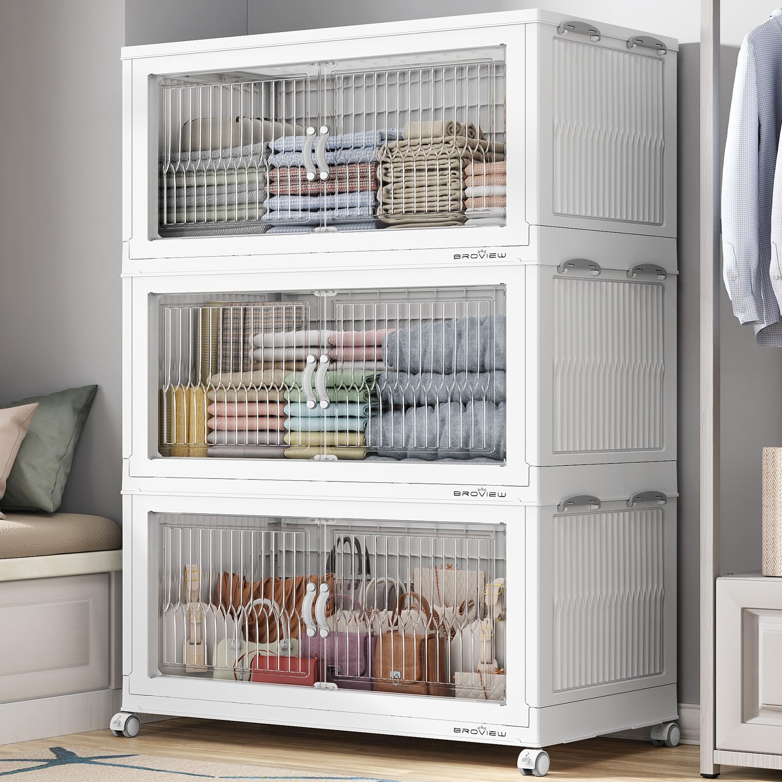 600Qt Extra Large Stackable Storage Bins with Lid (3 Count)
