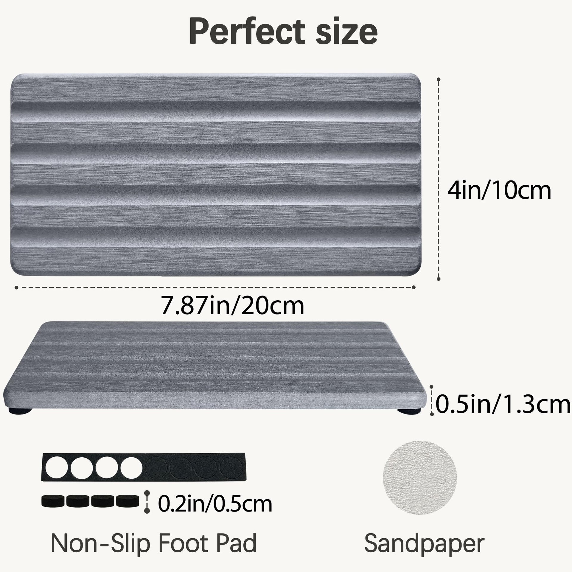 Diatomite Soap Dish Holder Water Absorbing Stone Tray Bathroom Countertop (2 Count)