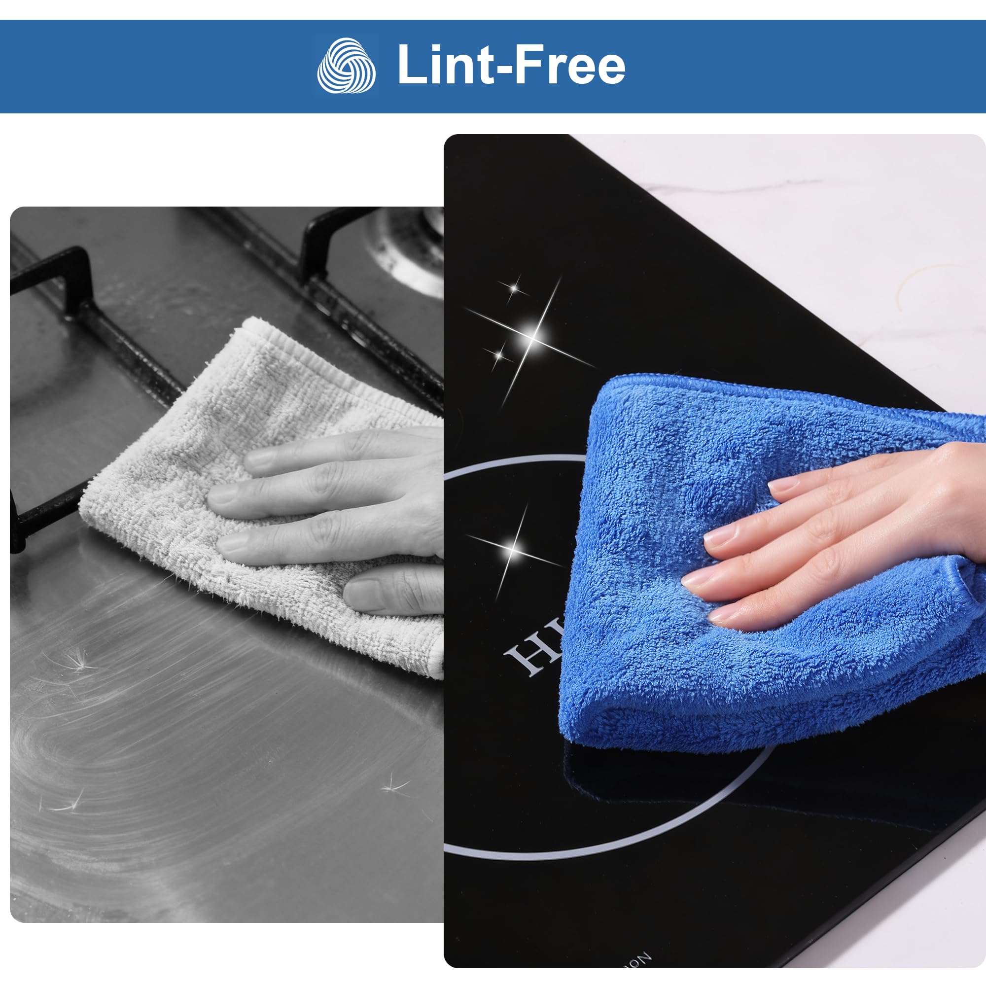 Microfiber Cleaning Cloths 18 Packs (18 Count)