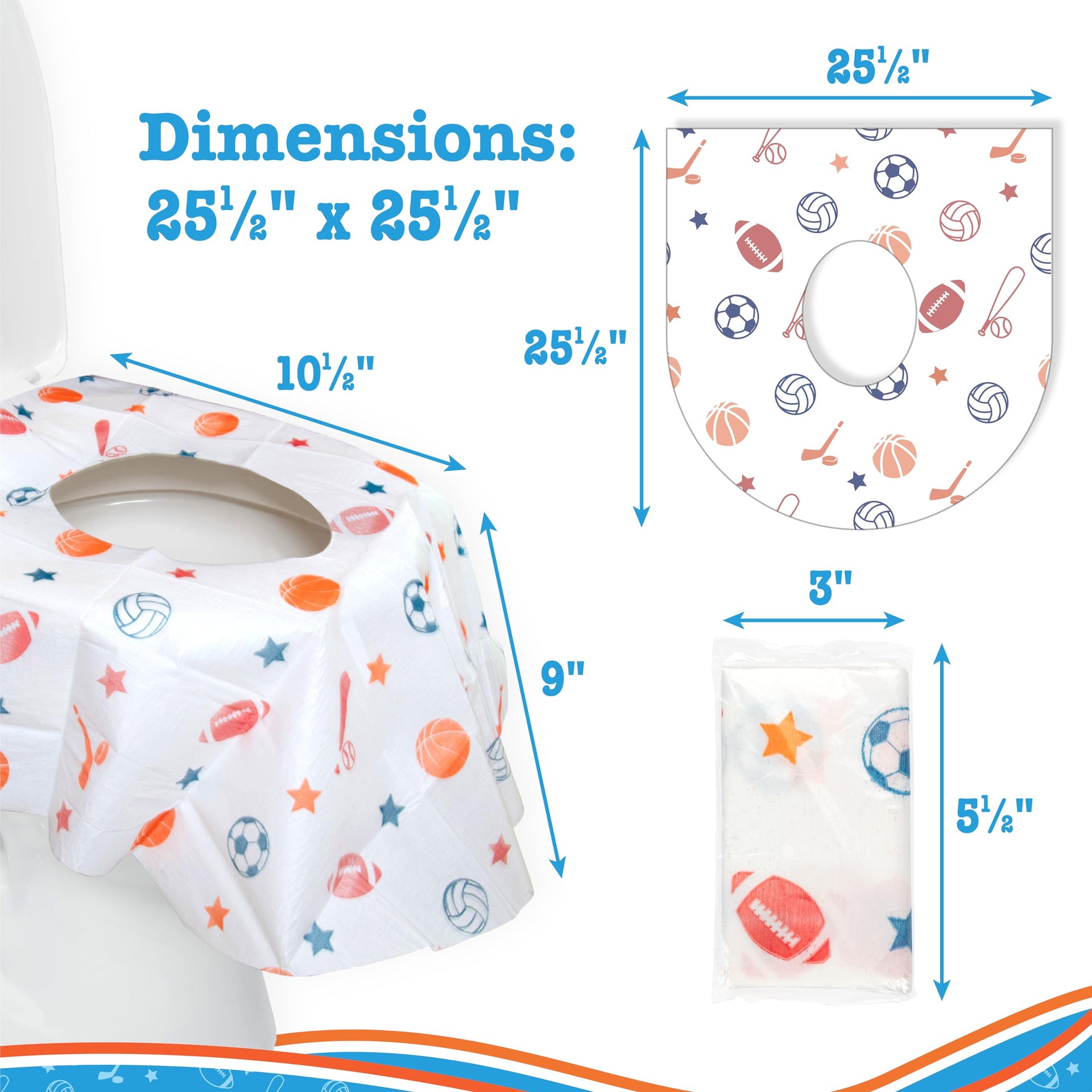 Disposable Toilet Seat Covers for Kids & Adults (44 Count)