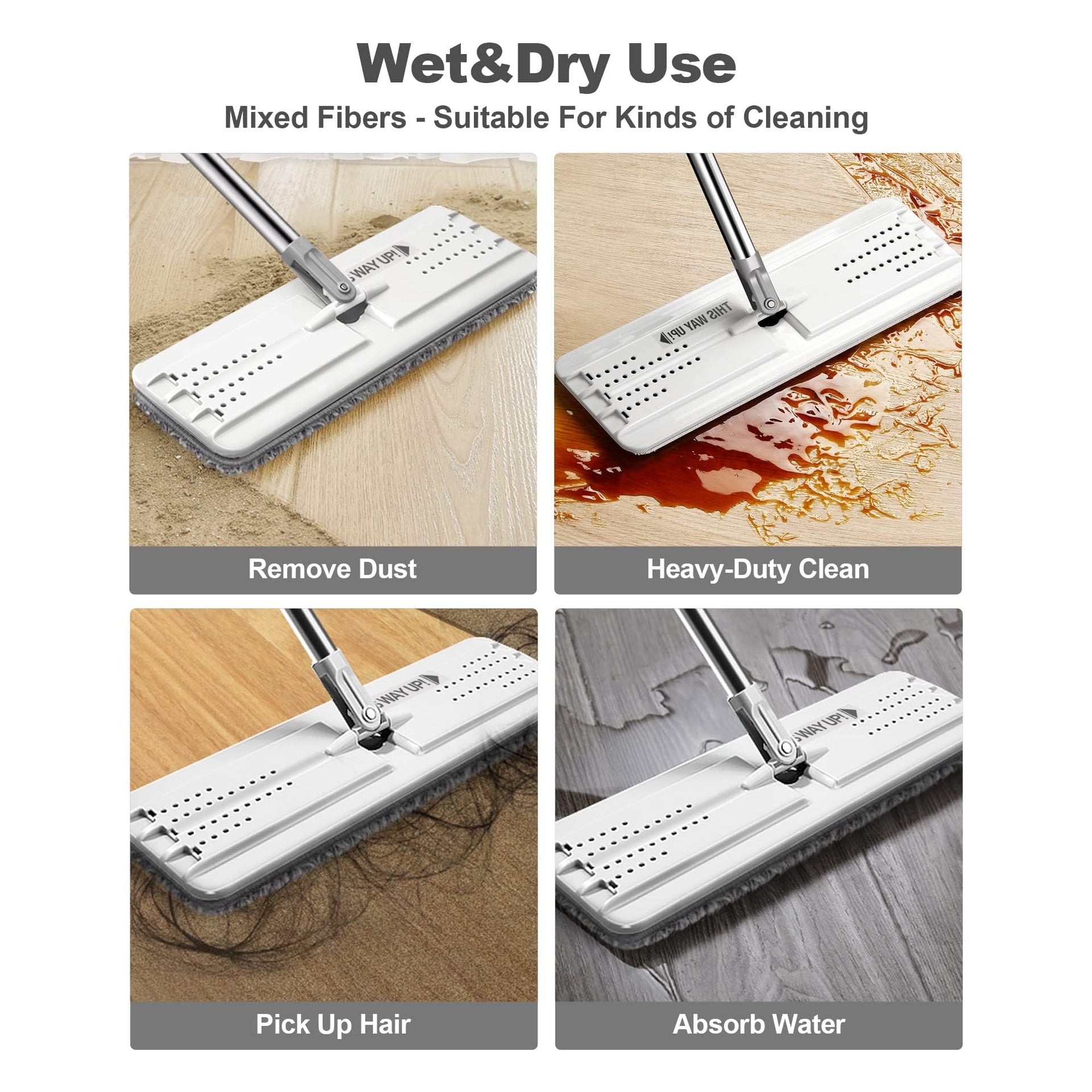 Microfiber Replacement Pads for 13" Flat Mop System (4 Count)
