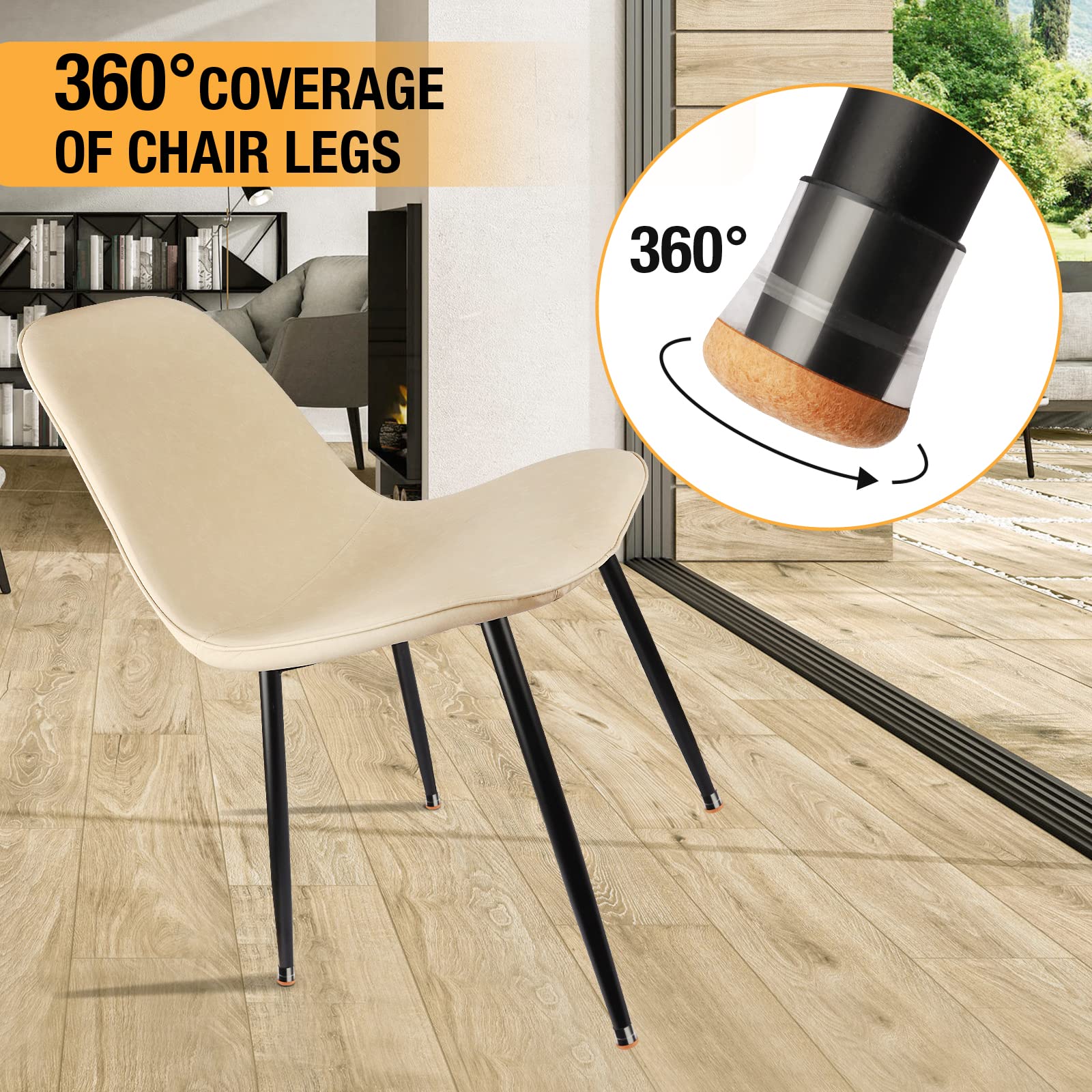 16 Pcs Round Silicone Chair Leg Floor Protectors (16 Count)