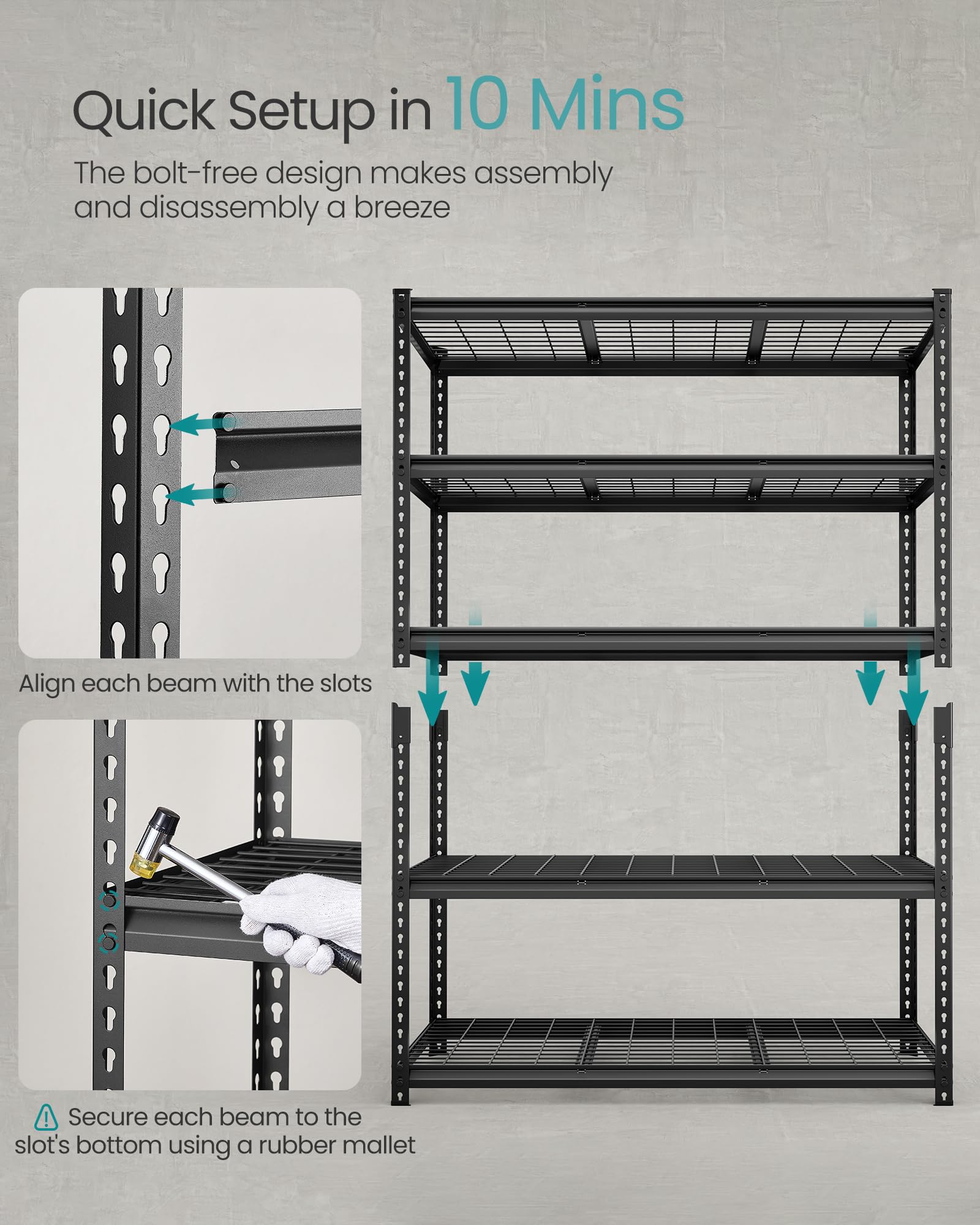 5 Tier Steel Storage Shelves