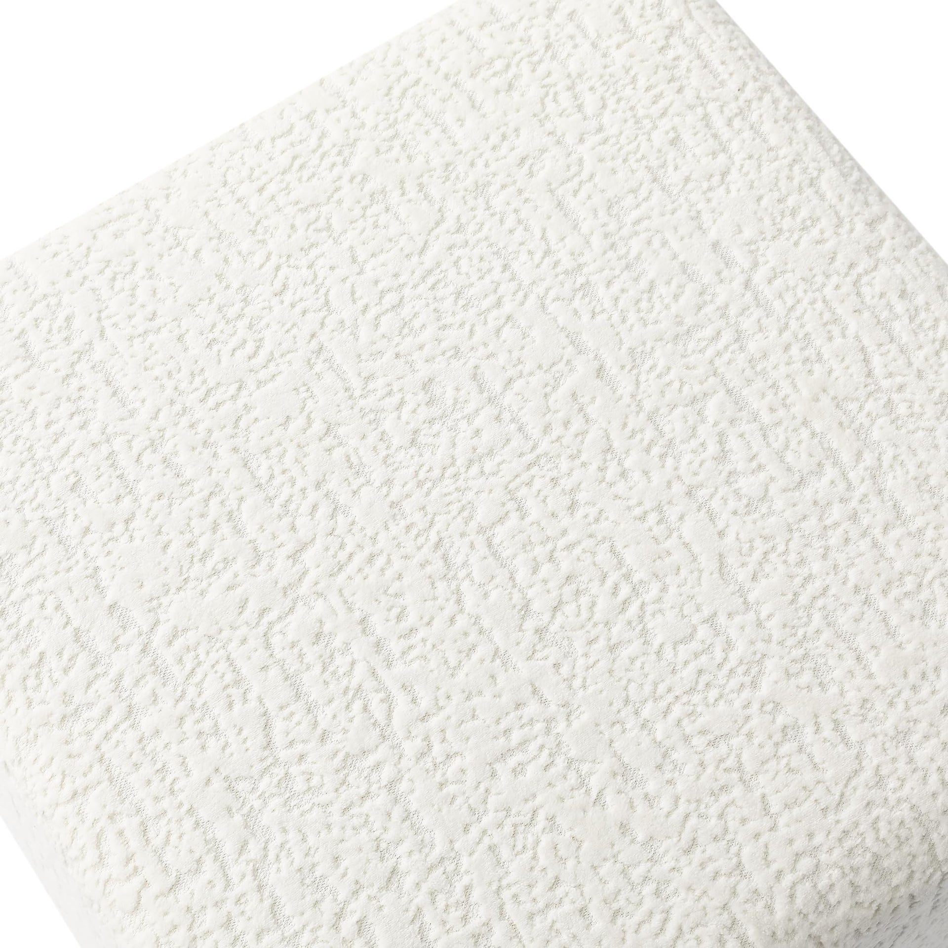 18 Inch High Faux Fur White Cube Ottoman Storage