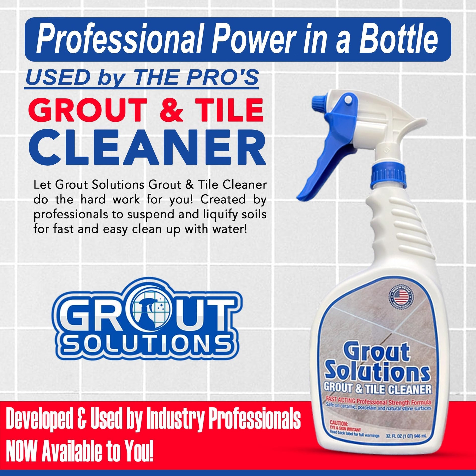 Professional Grade Grout Cleaner for Tile (32 Fl Oz)