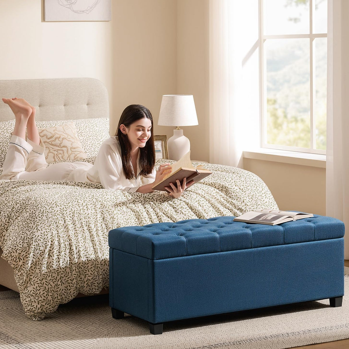 Storage Ottoman Bench for Bedroom