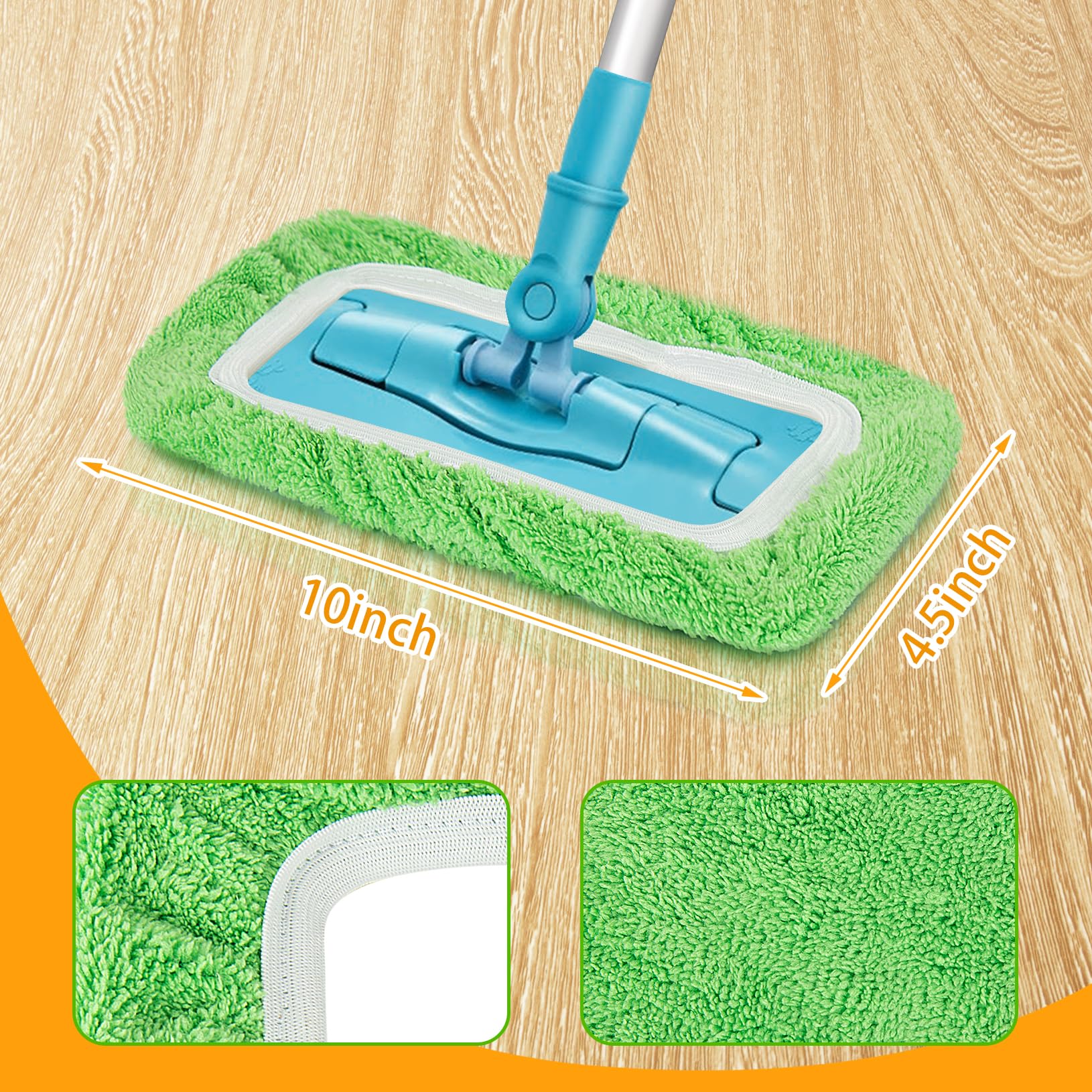 Reusable Dry Sweeping Cloths Microfiber Wet Mop Pads Compatible with Swiffer Sweeper Mop Replacement Sweeping Mopping pad Refills for Hardwood Surface Floor Cleaning (6 Count)