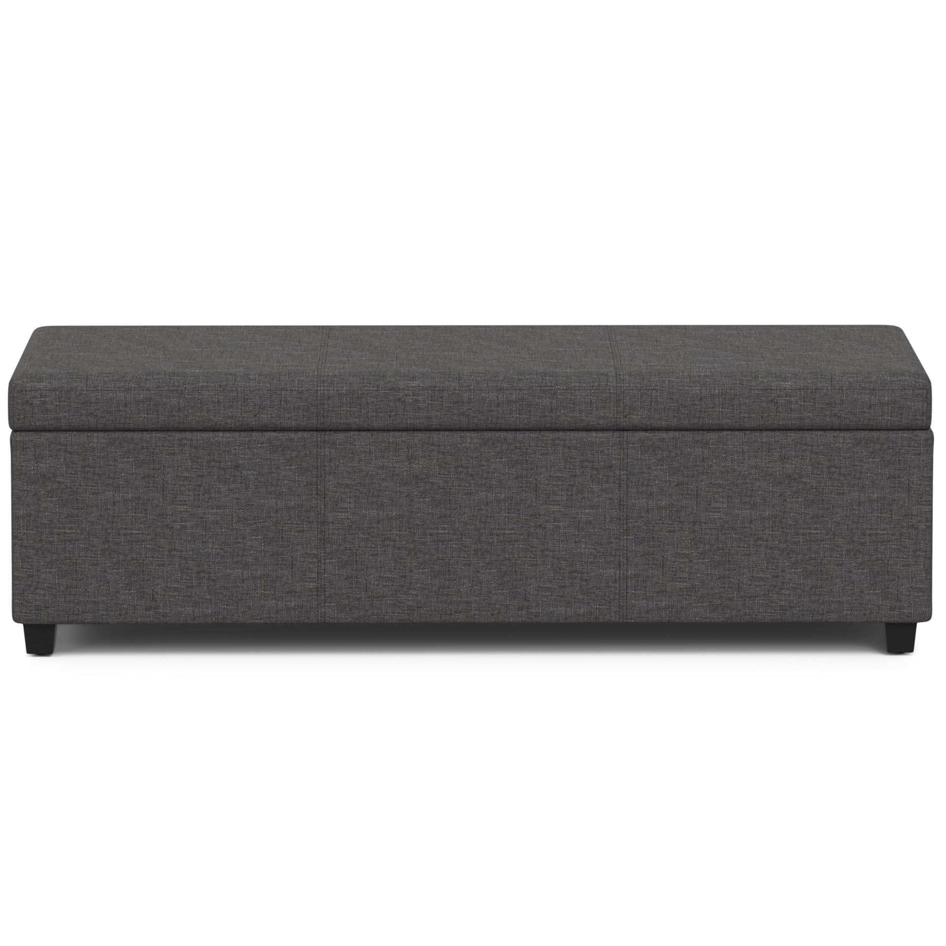 Avalon 54" Wide Vegan Leather Storage Ottoman in Brown