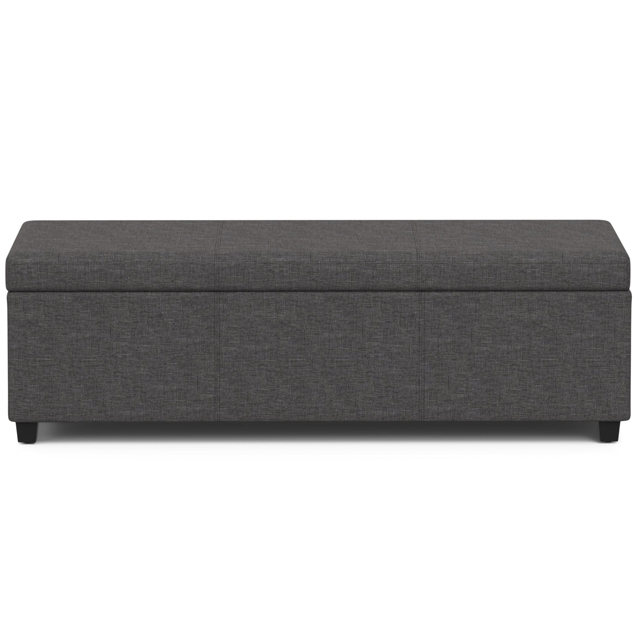 Avalon 54" Wide Vegan Leather Storage Ottoman in Brown