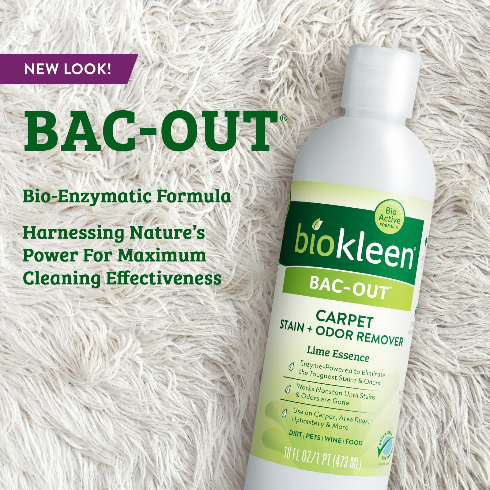 Bac Out Enzymatic Stain & Odor Remover for Carpet (64 Fl Oz)