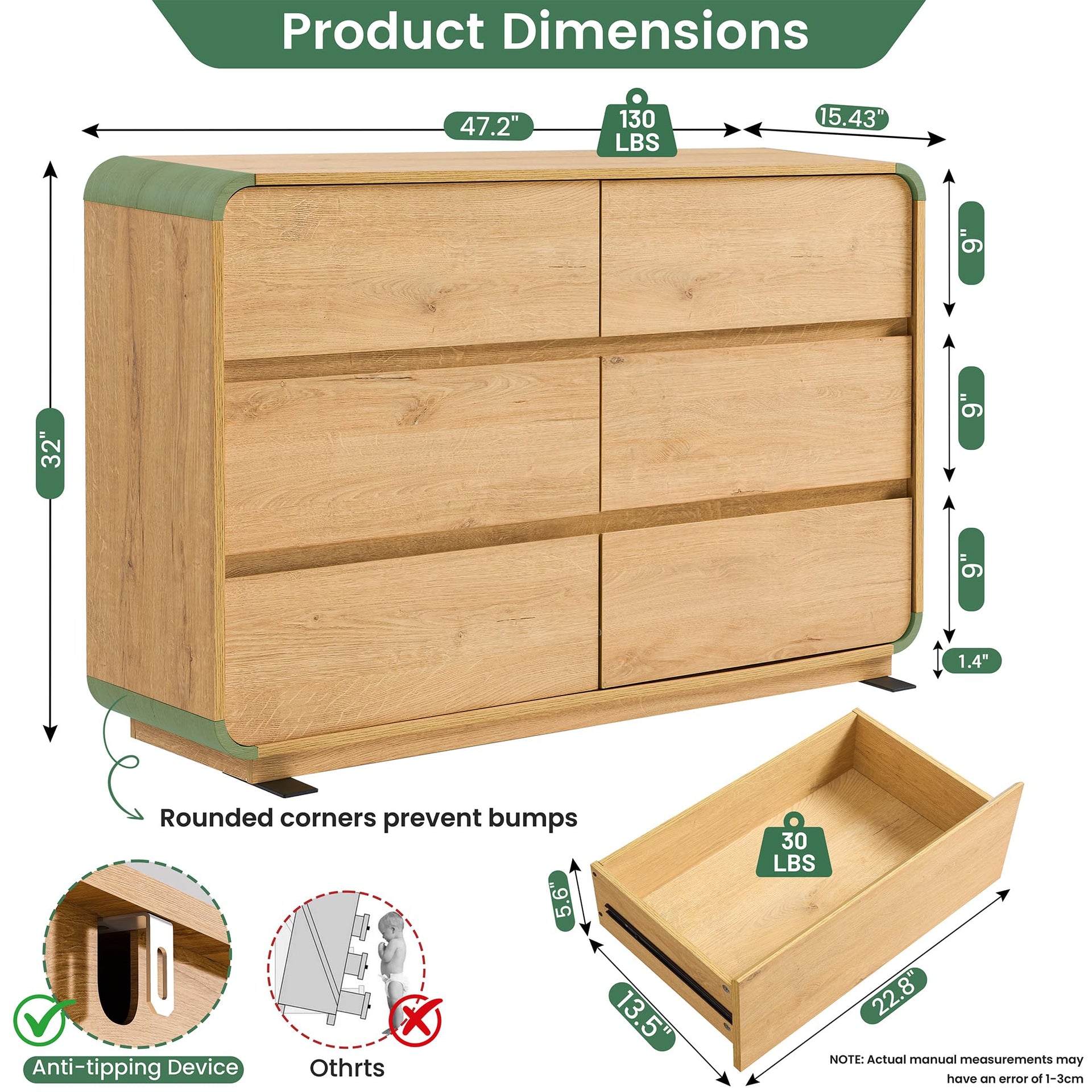 47’’ Wide Dresser for Bedroom
