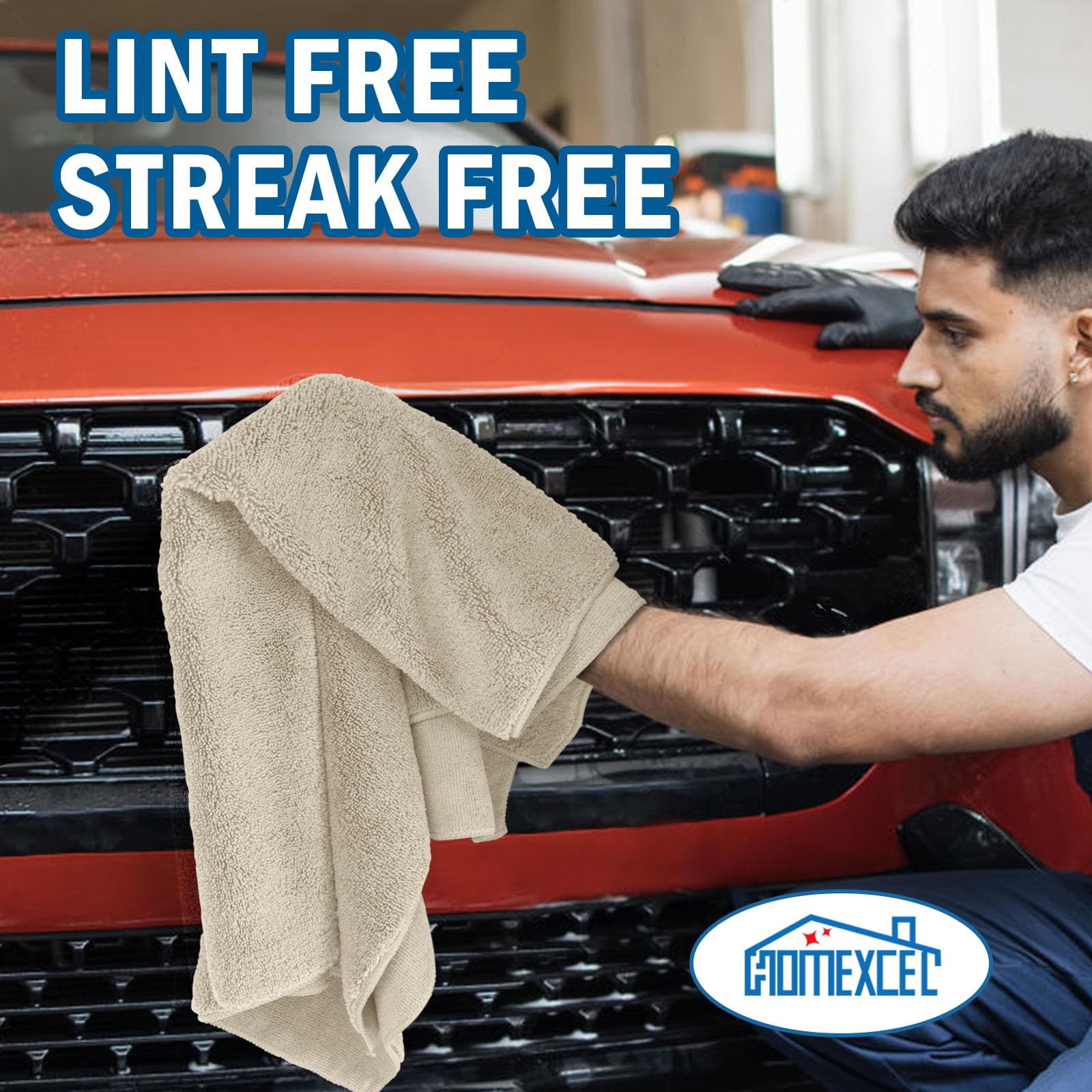Professional Large Microfiber Car Drying Towels 2 Pack (2 Count)