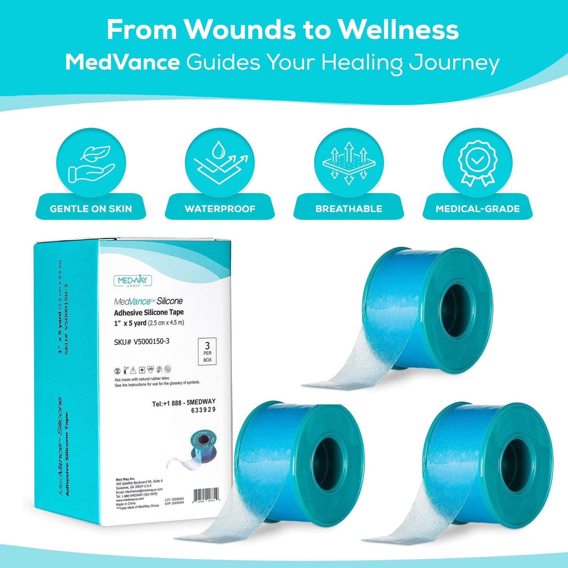 Silicone Adhesive Medical Tape (3 Count)