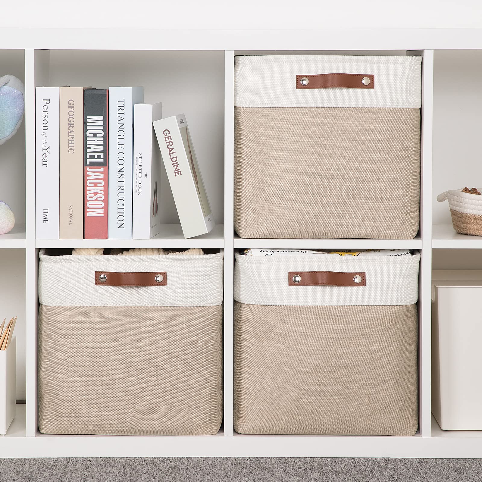 Cube Storage Baskets for Shelves Foldable Storage Baskets (3 Count)