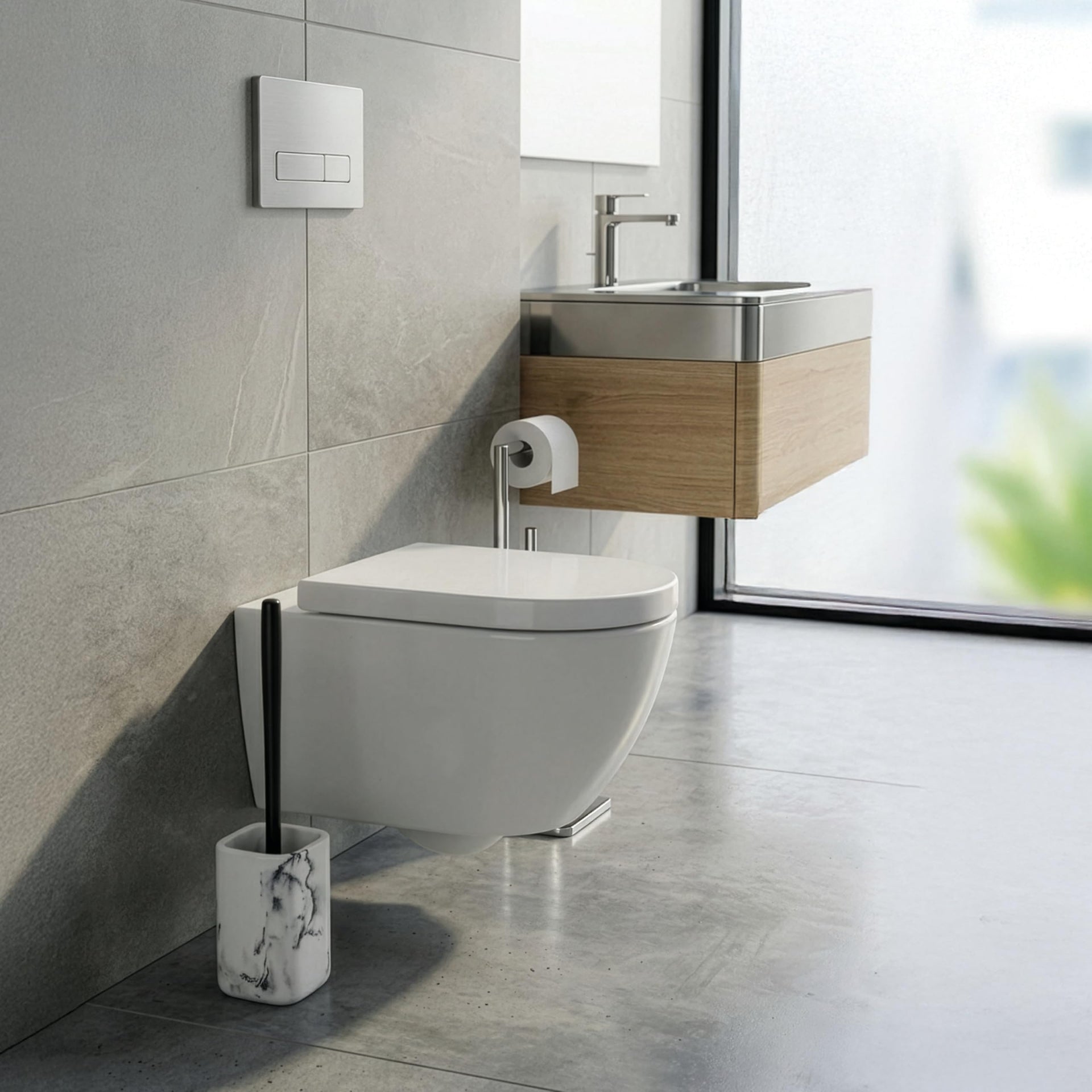 Zense Toilet Brush and Holder Set
