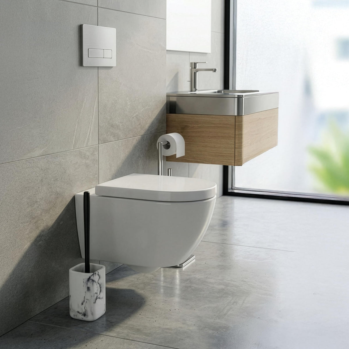 Zense Toilet Brush and Holder Set