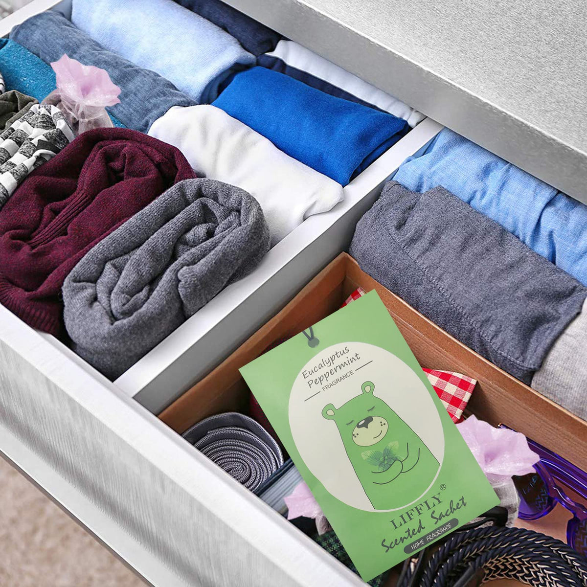 14 PCS Eucalyptus Peppermint Scented Sachets for Drawers and Closets Gift (14 Count)