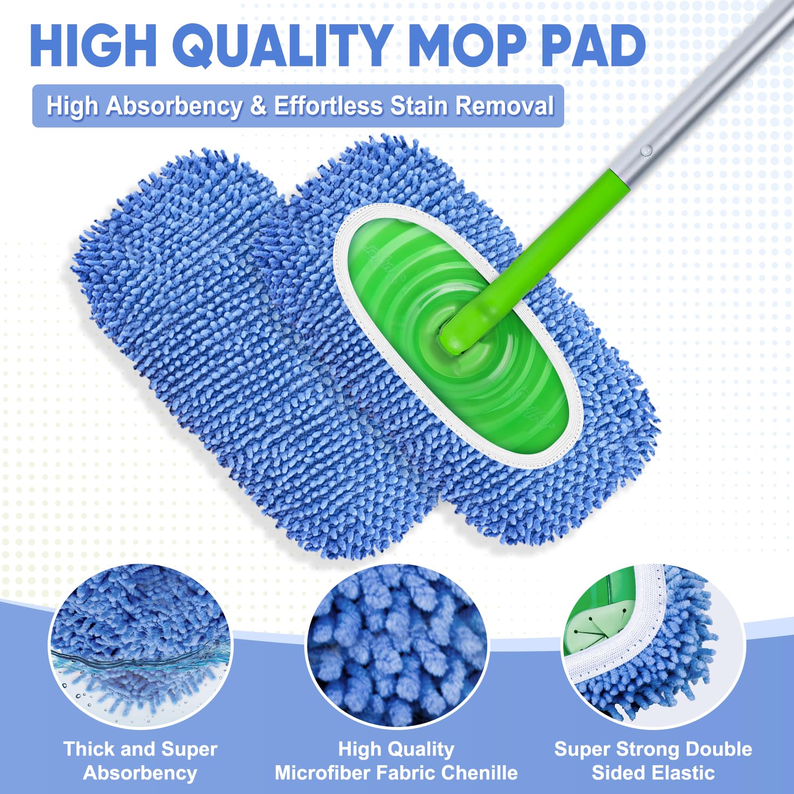 6 Pack Reusable Mop Pads Compatible with Swiffer Sweeper (6 Count)