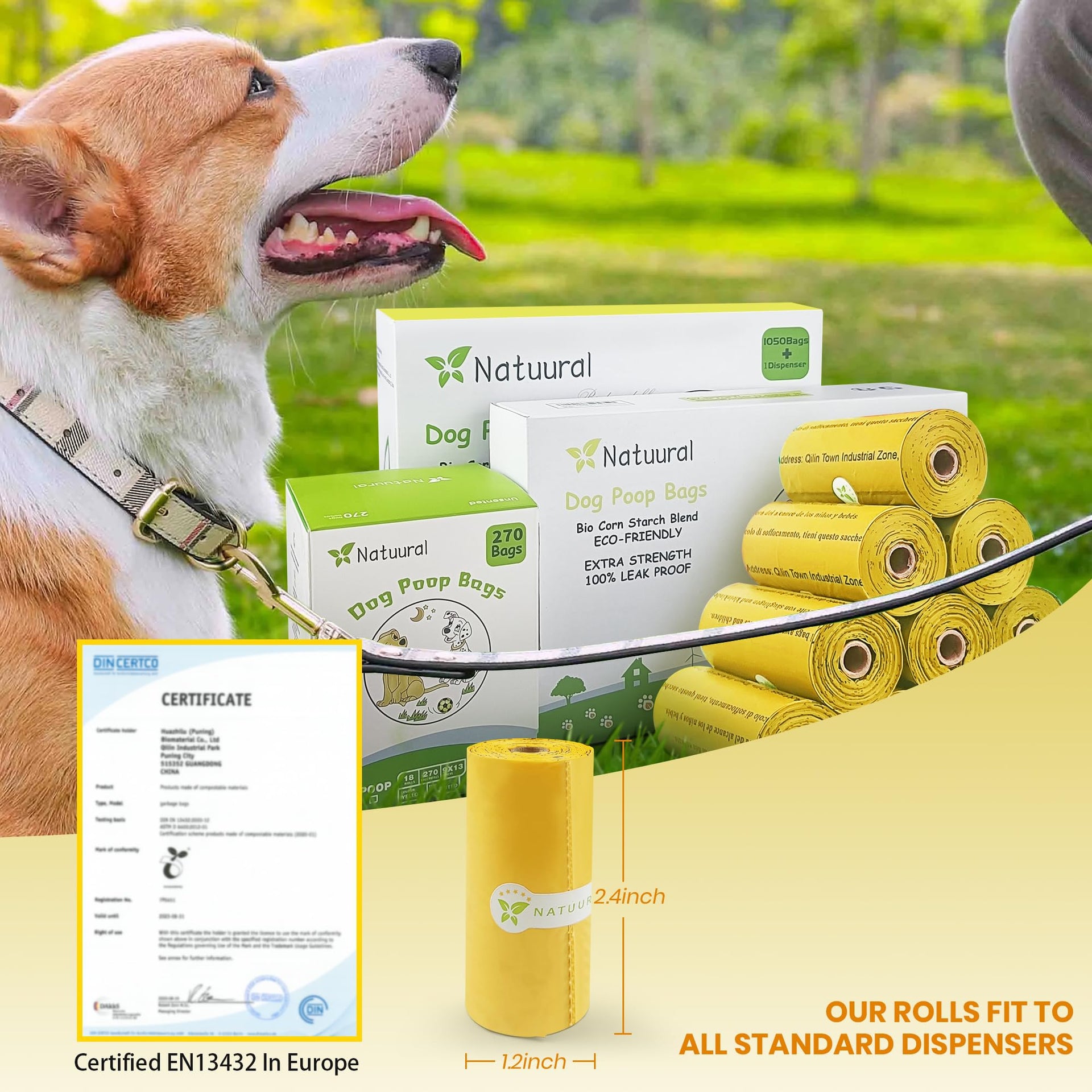 Certified Compostable Dog Poop Bags (270 Count)
