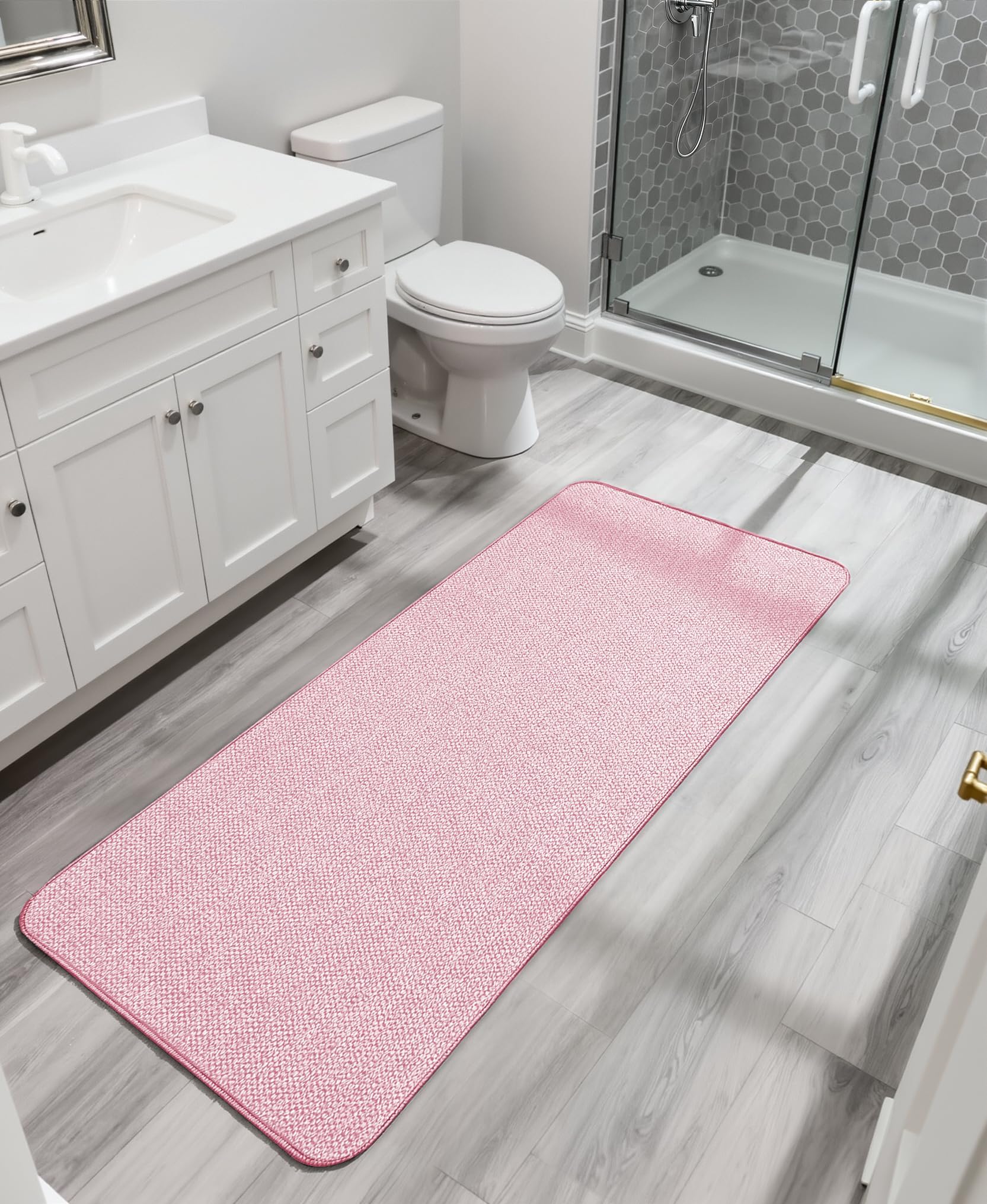 Bath Mat Ultra Thin Bathroom Runner Rugs (6.86 Sq Ft)