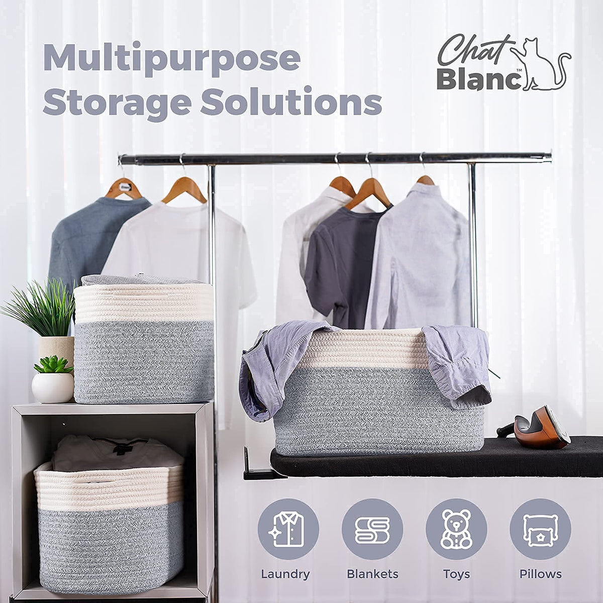 Cotton Rope Baskets for Organizing (3 Count)