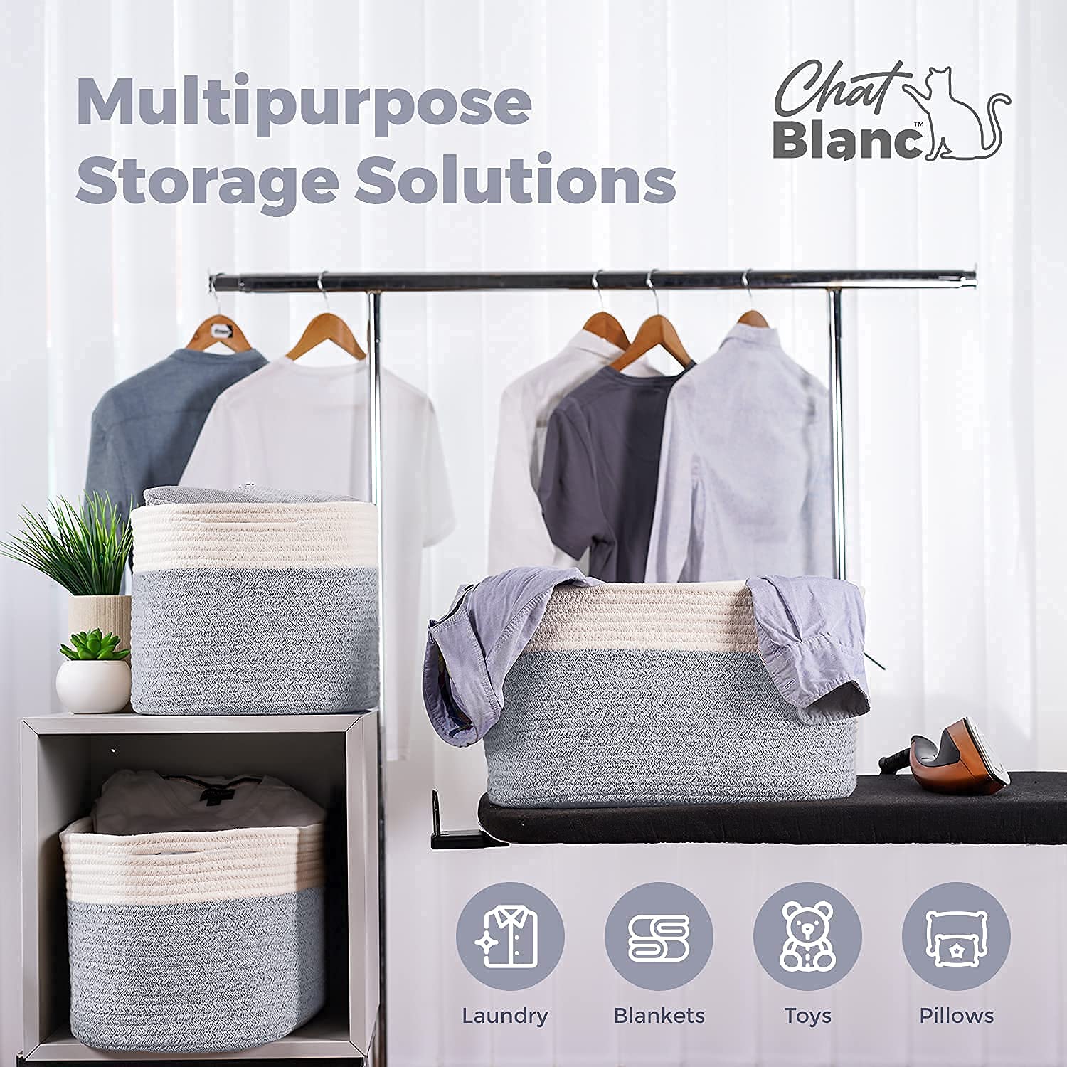 Cotton Rope Baskets for Organizing (3 Count)