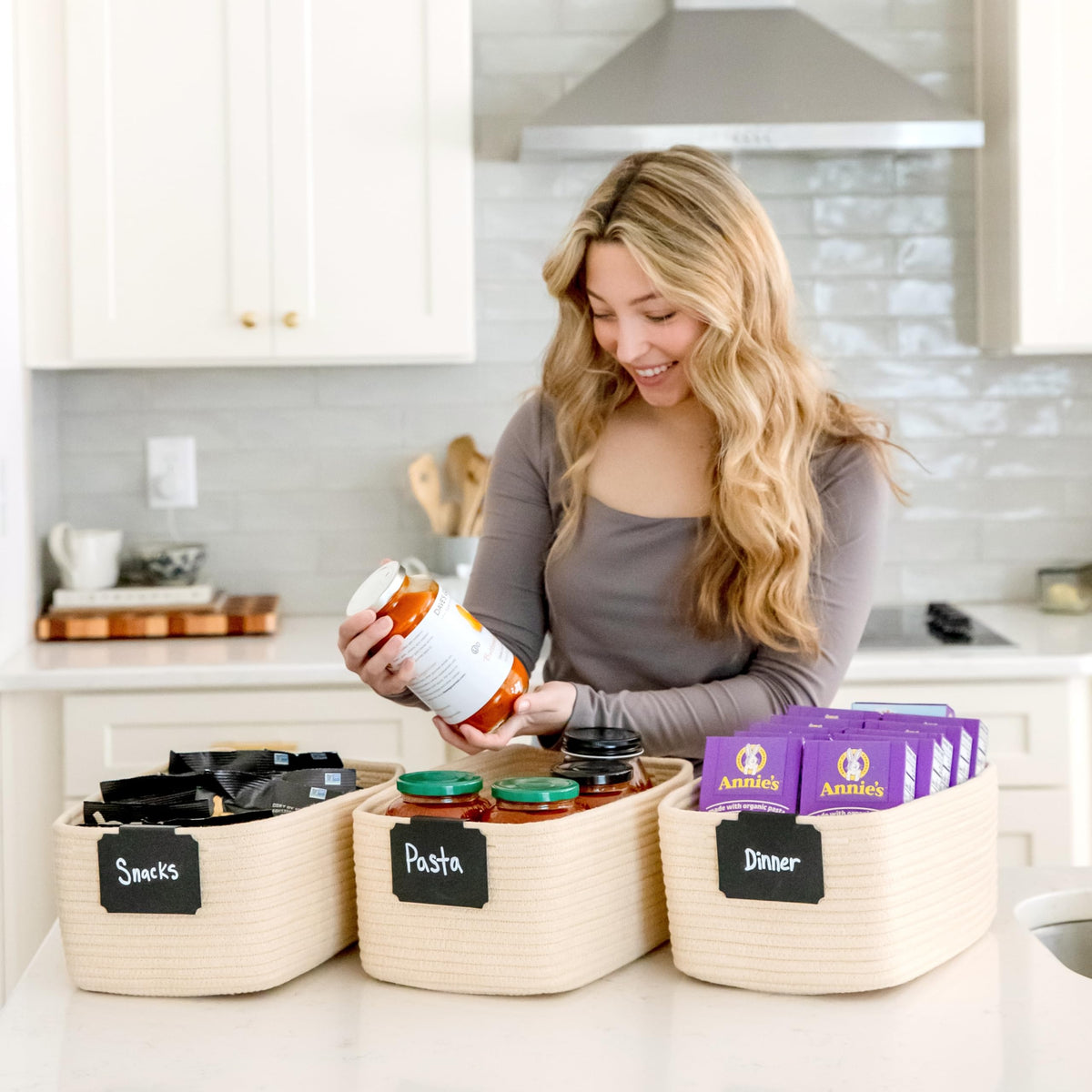 13.5”x8.5”x5.5” Storage Baskets for Shelves 3 Pack (3 Count)