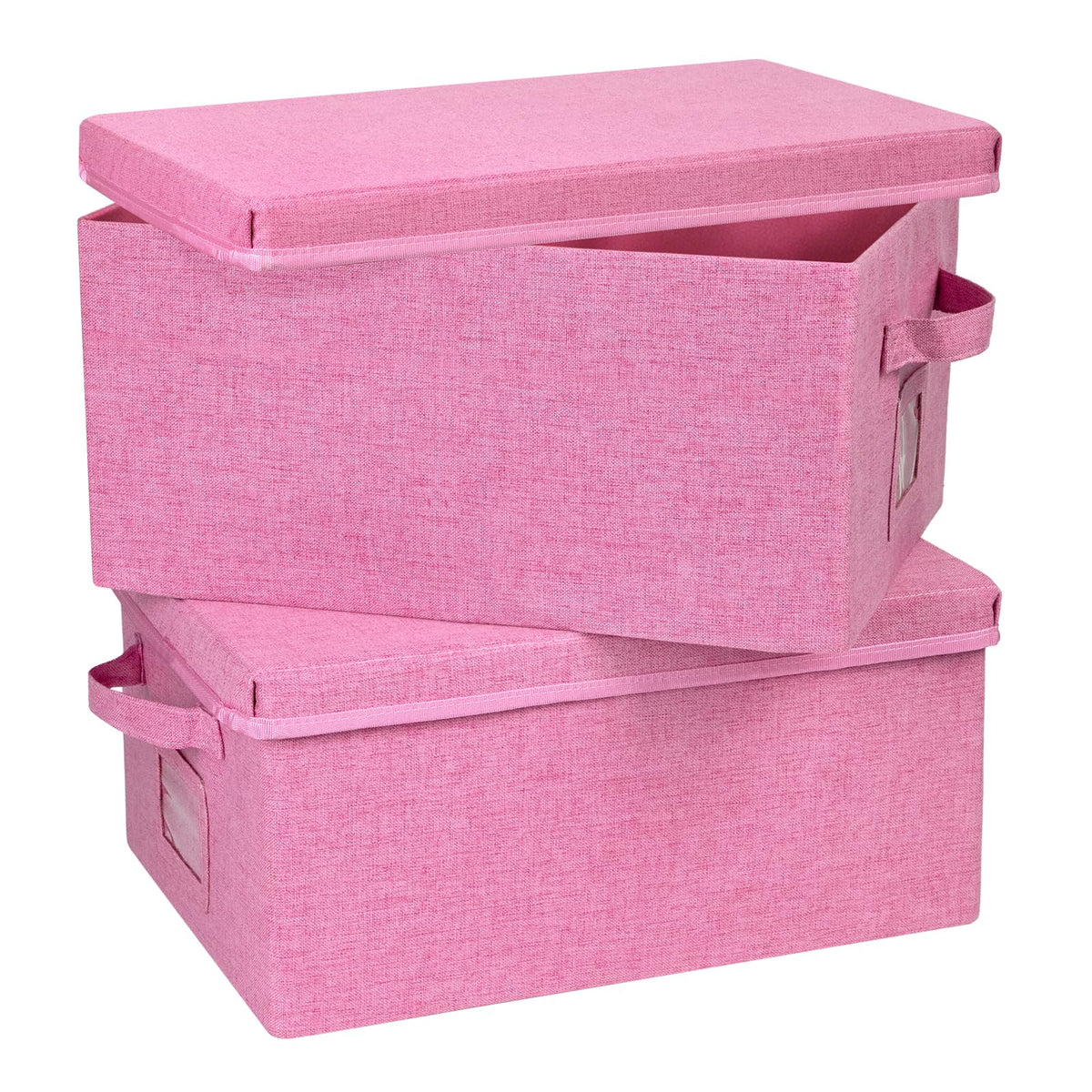 Storage Bins With Lids Closet Organizer Cabinet Box For Clothes (2 Count)
