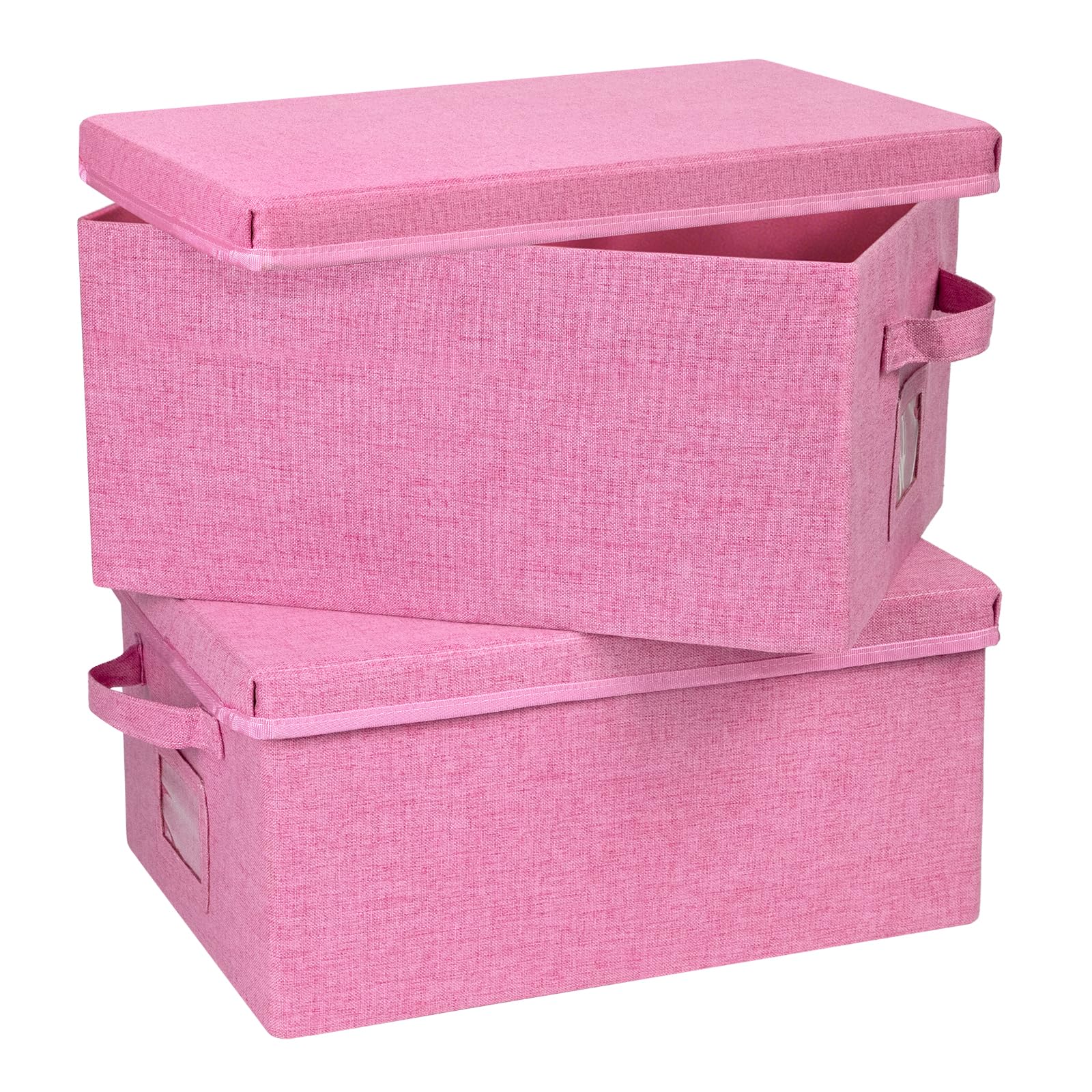 Storage Bins With Lids Closet Organizer Cabinet Box For Clothes (2 Count)