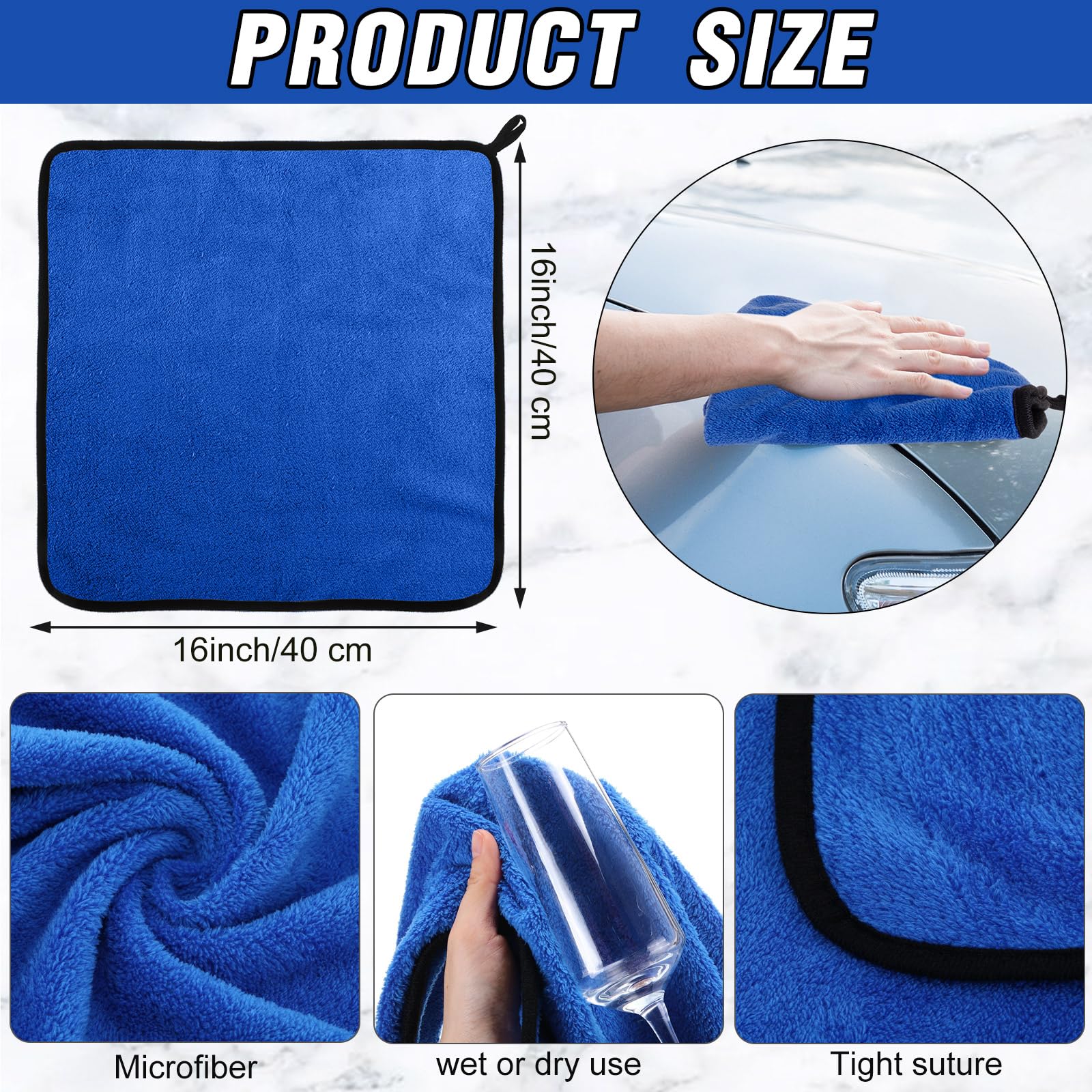 80 Pcs Blue Microfiber Towels (80 Count)