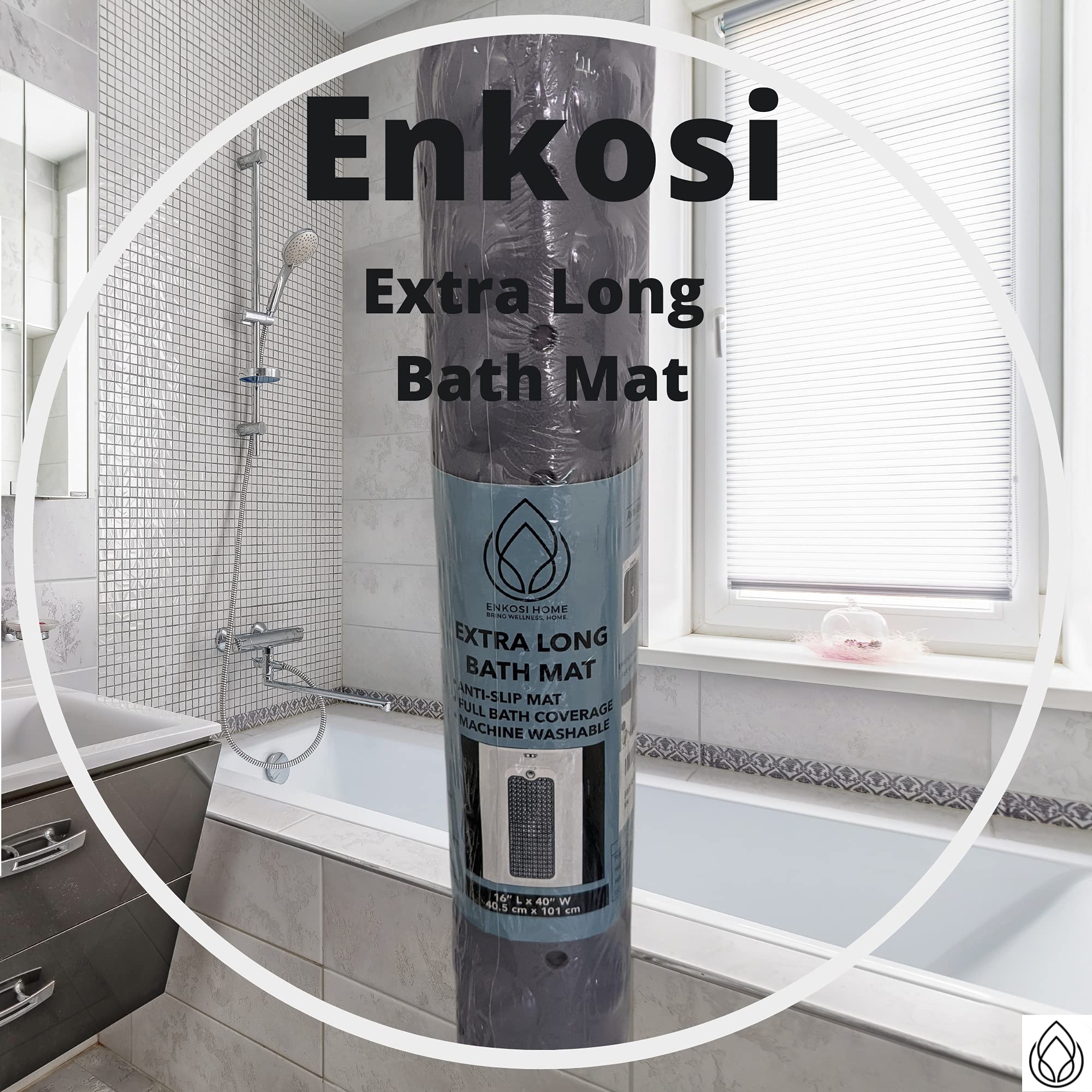 Non Slip Bath & Shower Mat 40x16 Extra Long