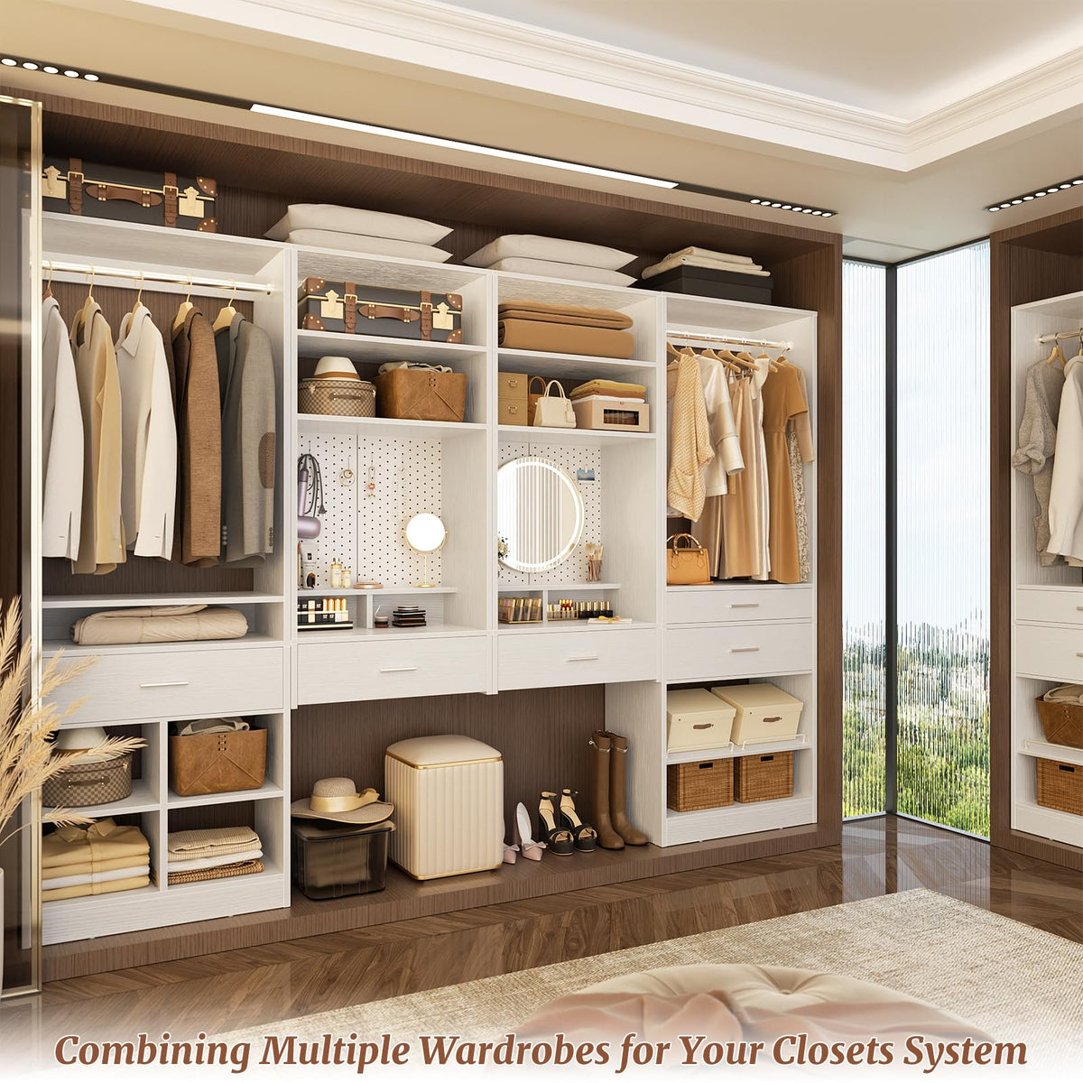 75" Modular Closet System with Magnetic Pegboard (3 Count)