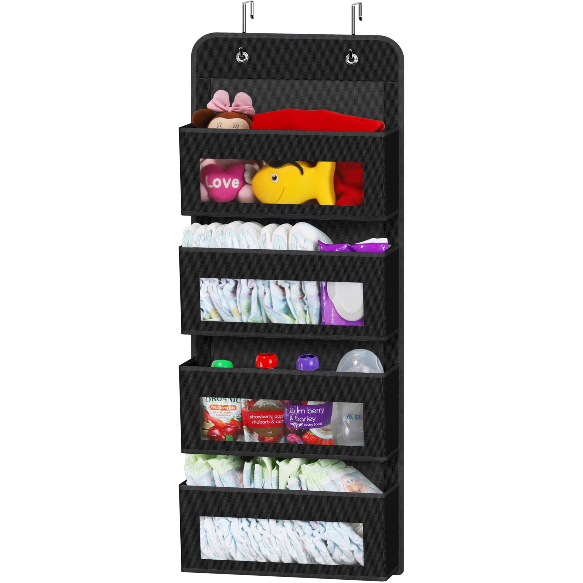 4 Clear Window Pocket Over Door Hanging Organizer