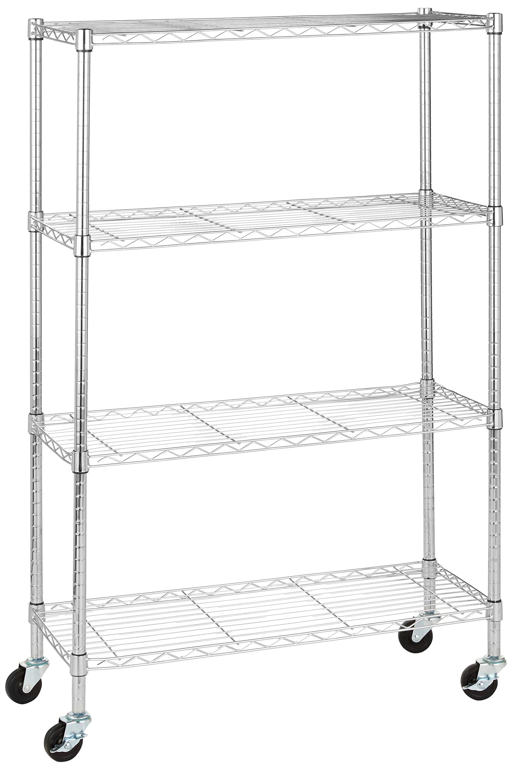 4 Shelf Adjustable Heavy Duty Storage Shelving Unit with Wheels