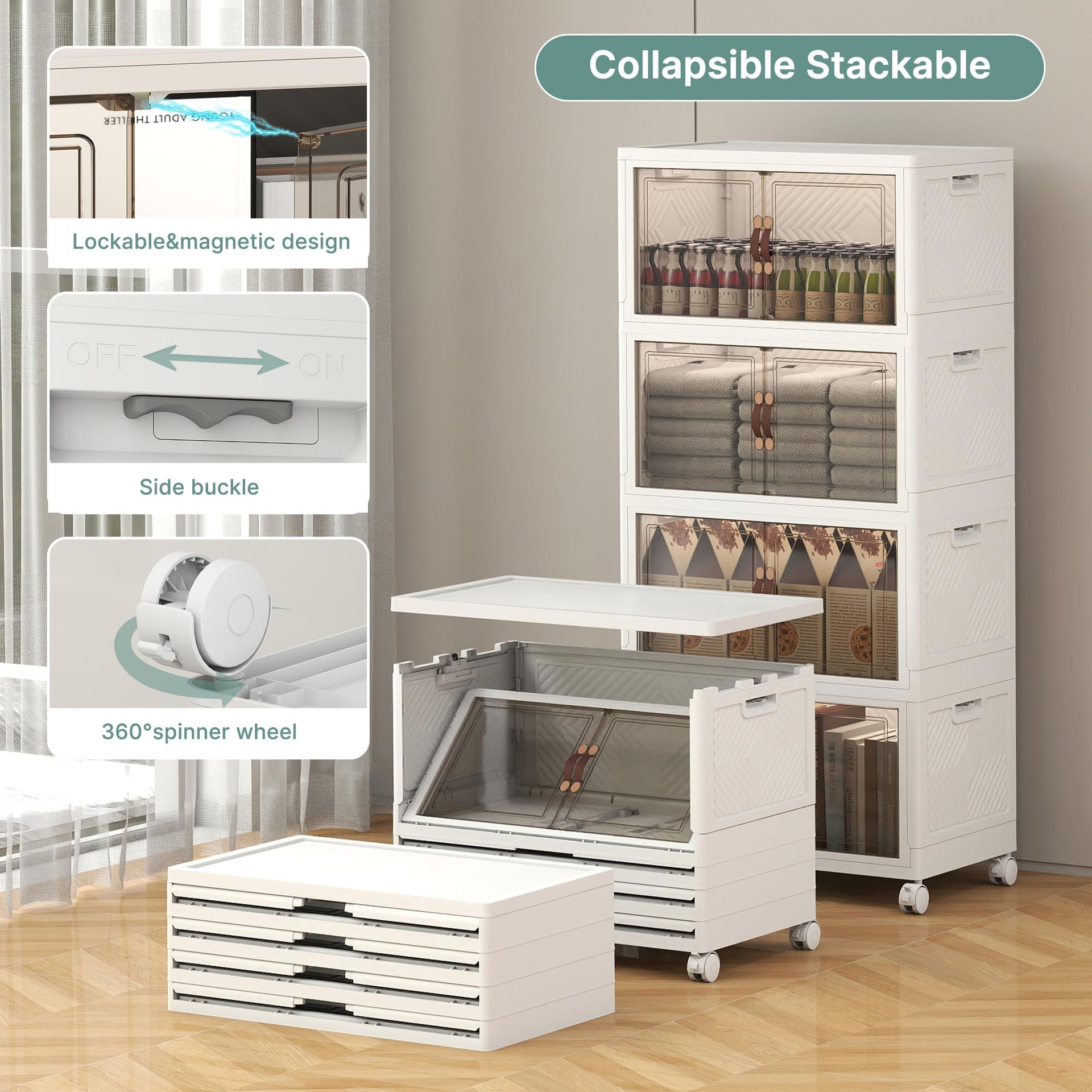 192QT Lockable Plastic Storage Bins (4 Count)