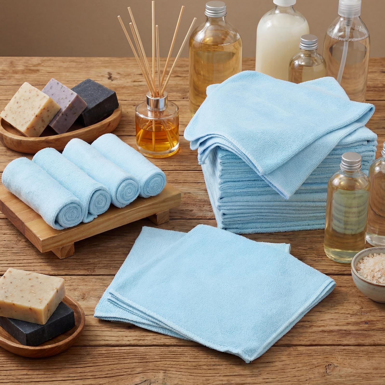 Cleaning Cloths for Cars 16 x 16 Inch Ultra Absorbent Towels Drying Microfiber Reusable Cleaning Supplies House Kitchen Window Microfiber Towel (60 Count)