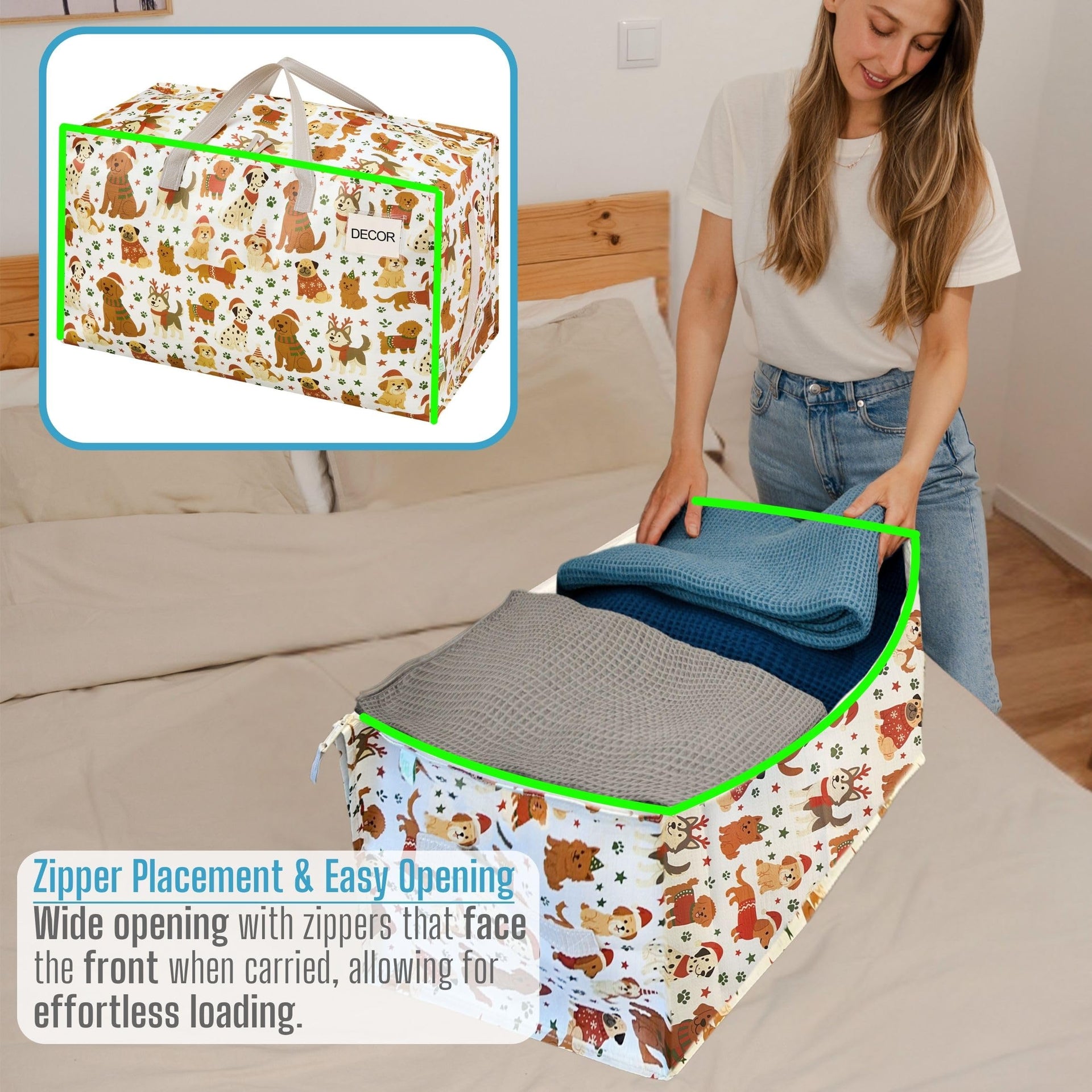 4 Pack Extra Large Heavy Duty Moving Bags with Wide Opening & Reinforced Handles (4 Count)
