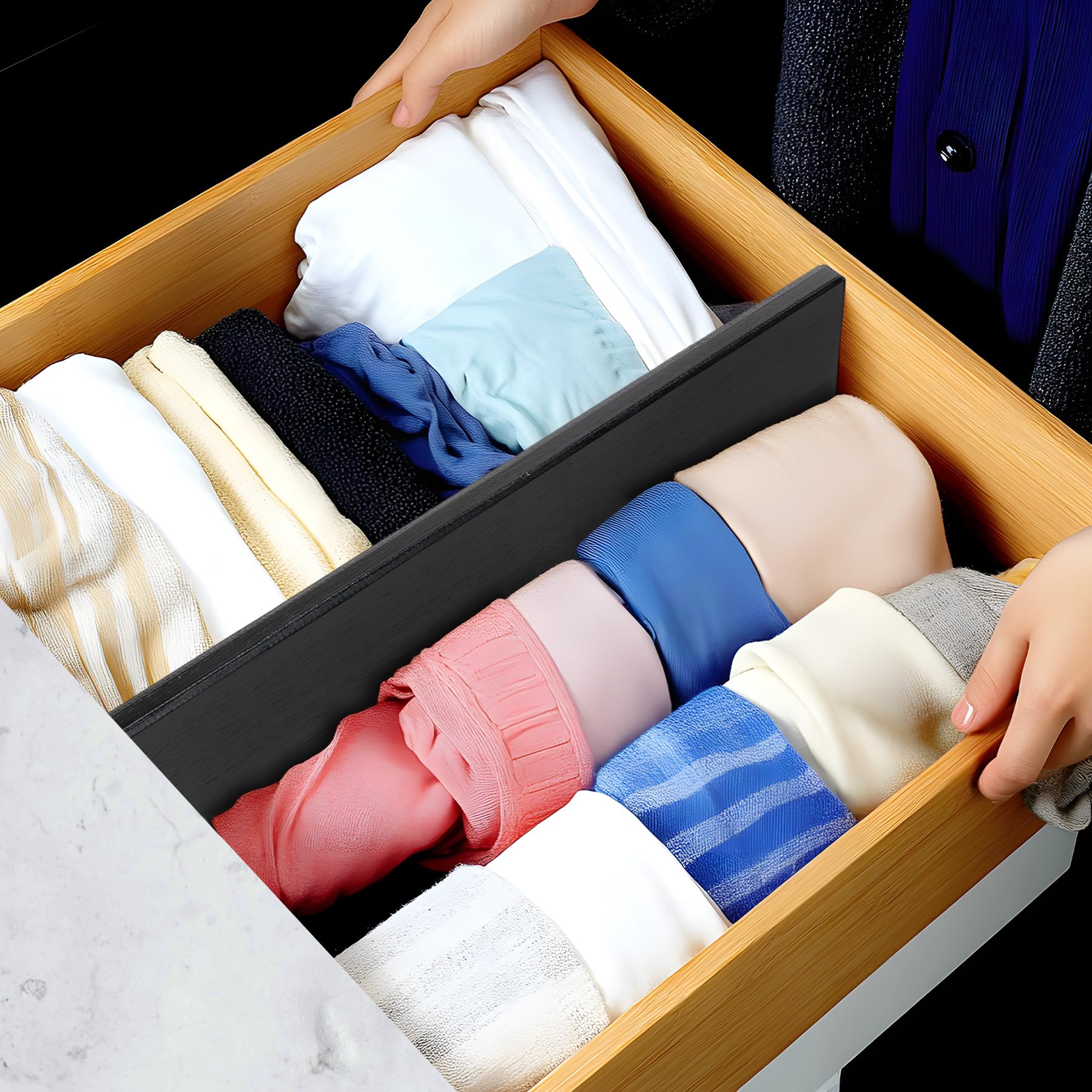 Bamboo Drawer Dividers Large