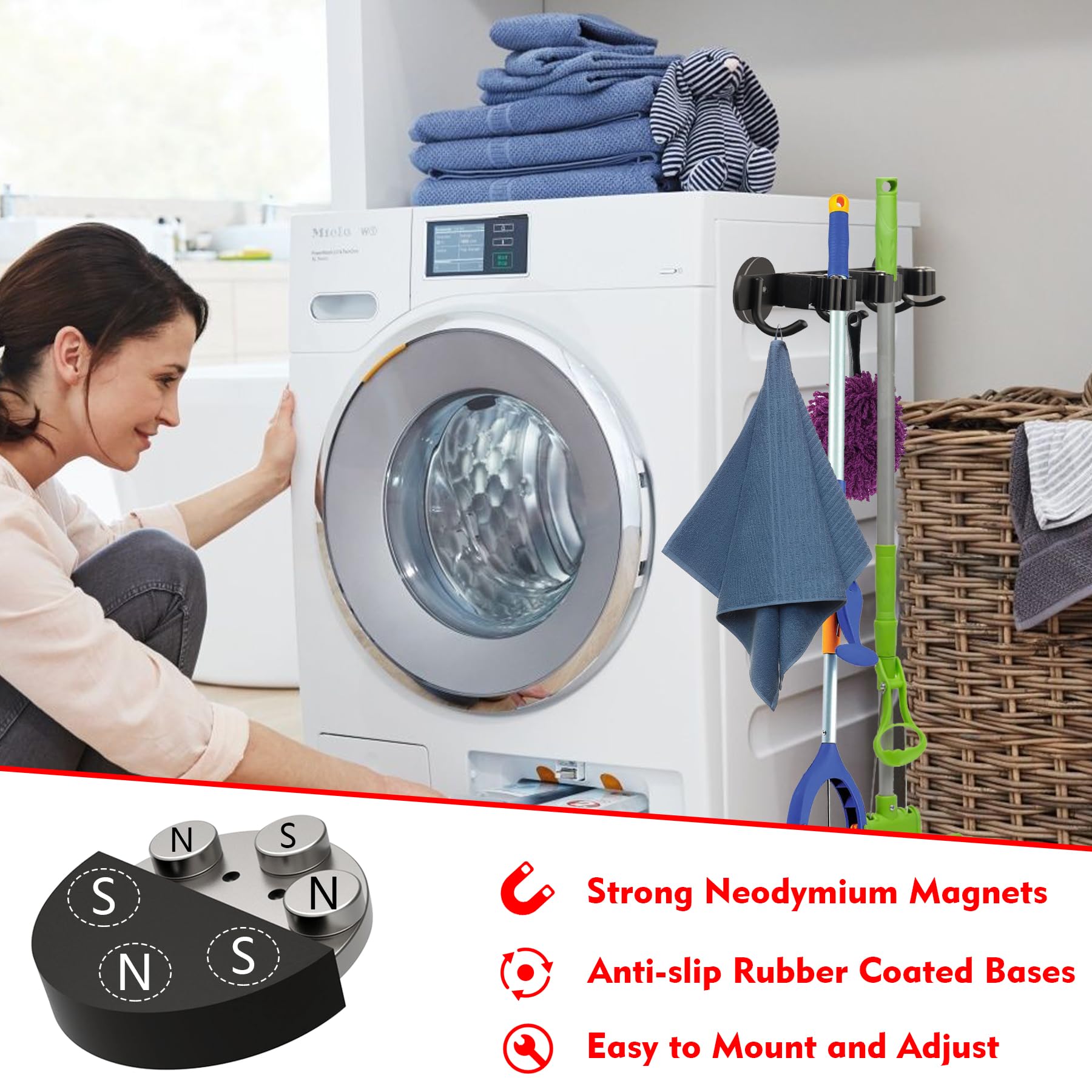 Heavy Duty Magnetic Broom Holder