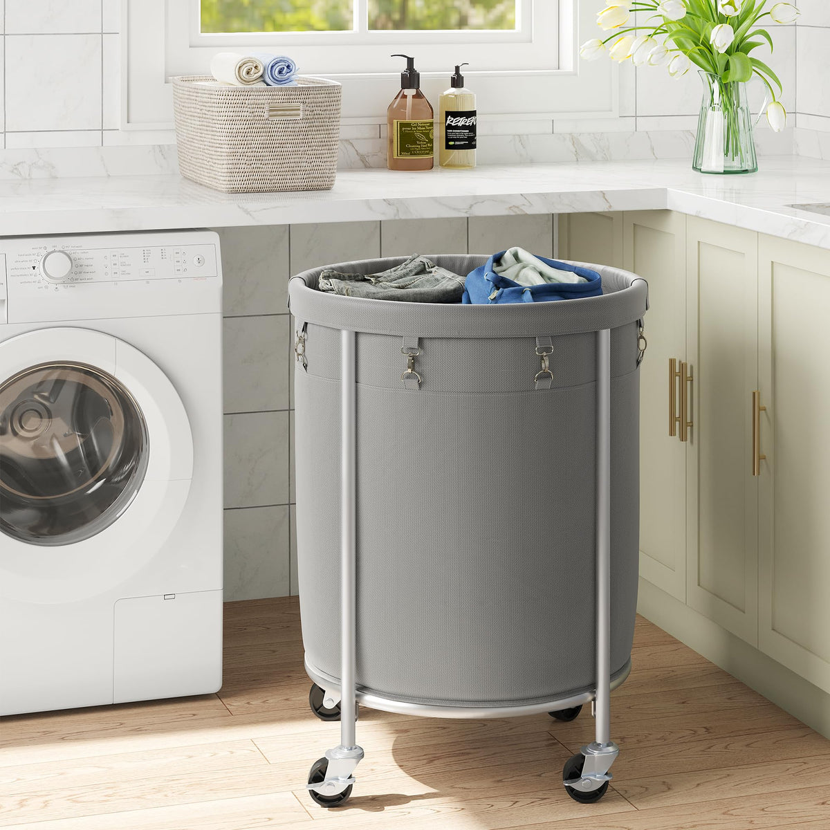 Laundry Basket with Wheels