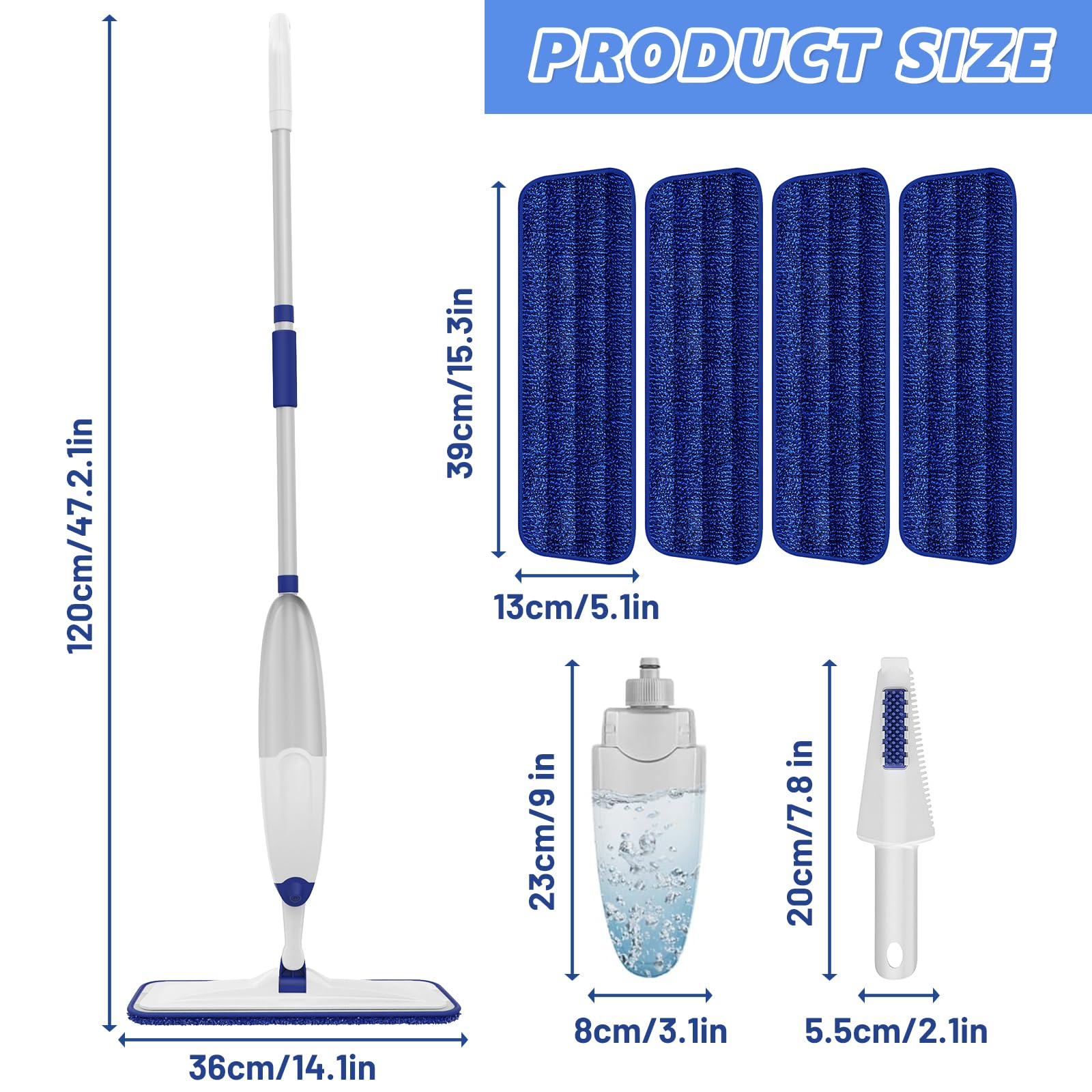 Microfiber Flat Mop with Sprayer