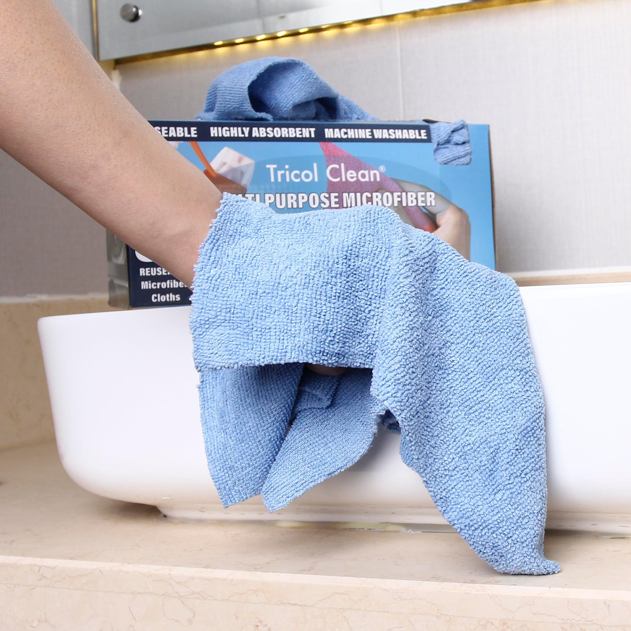 50PK Profesional Resuable Lint Free Microfiber Edgeless Cleaning Cloth Cleaning Rags (50 Count)