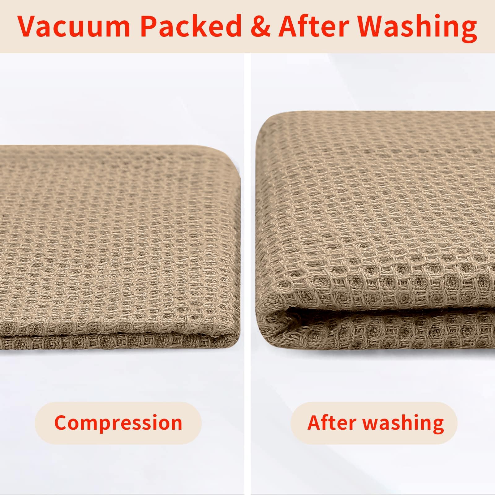100% Cotton Oversized Waffle Weave Kitchen Towels 6 (6 Count)