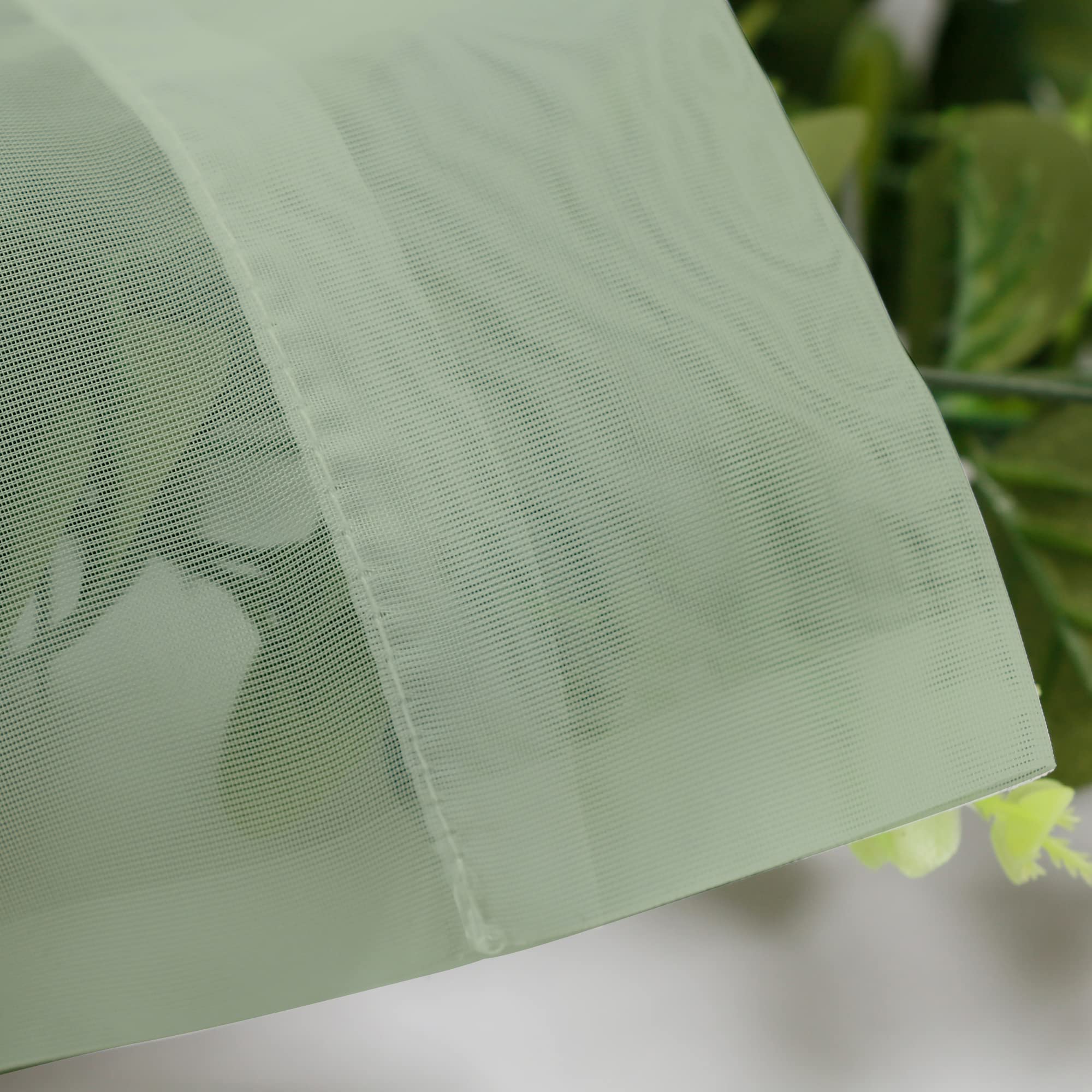 Sage Green Sheer Scarf Valances for Windows 216 Inch Extra Long (2 Count)
