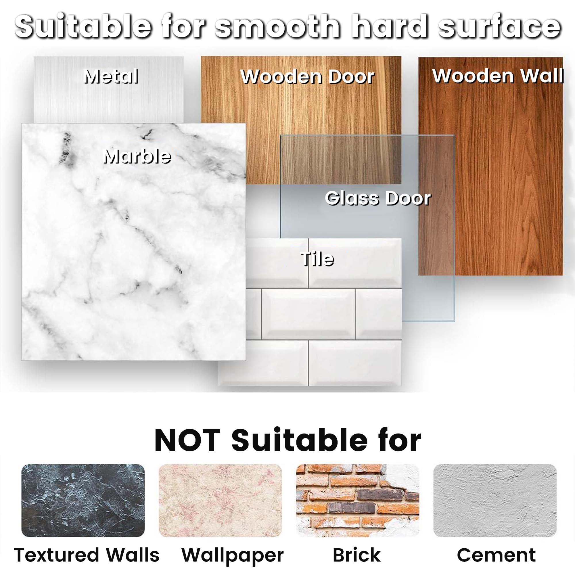 Broom Holder Wall Mount Self Adhesive (4 Count)