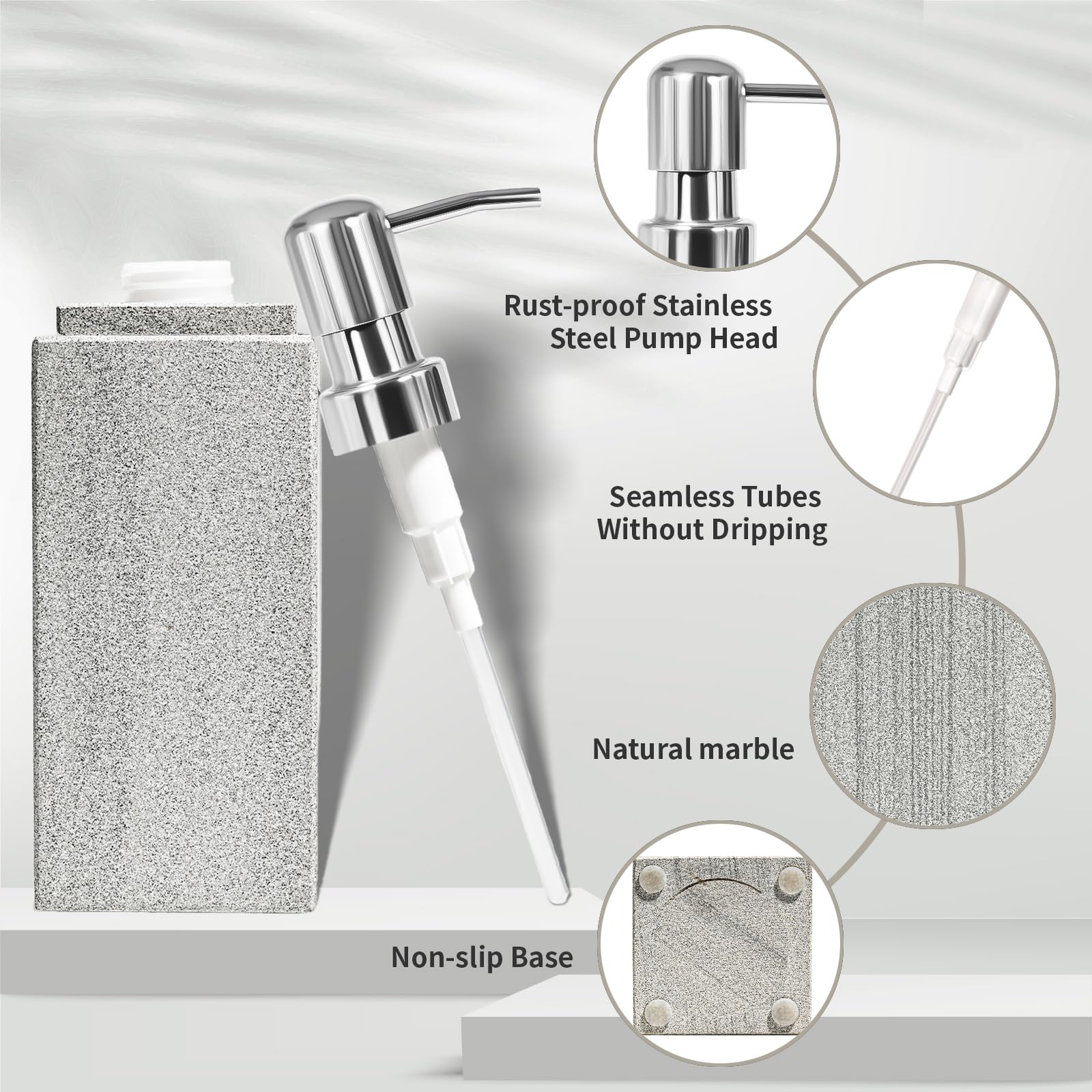 Marble Soap Dispenser for Bathroom