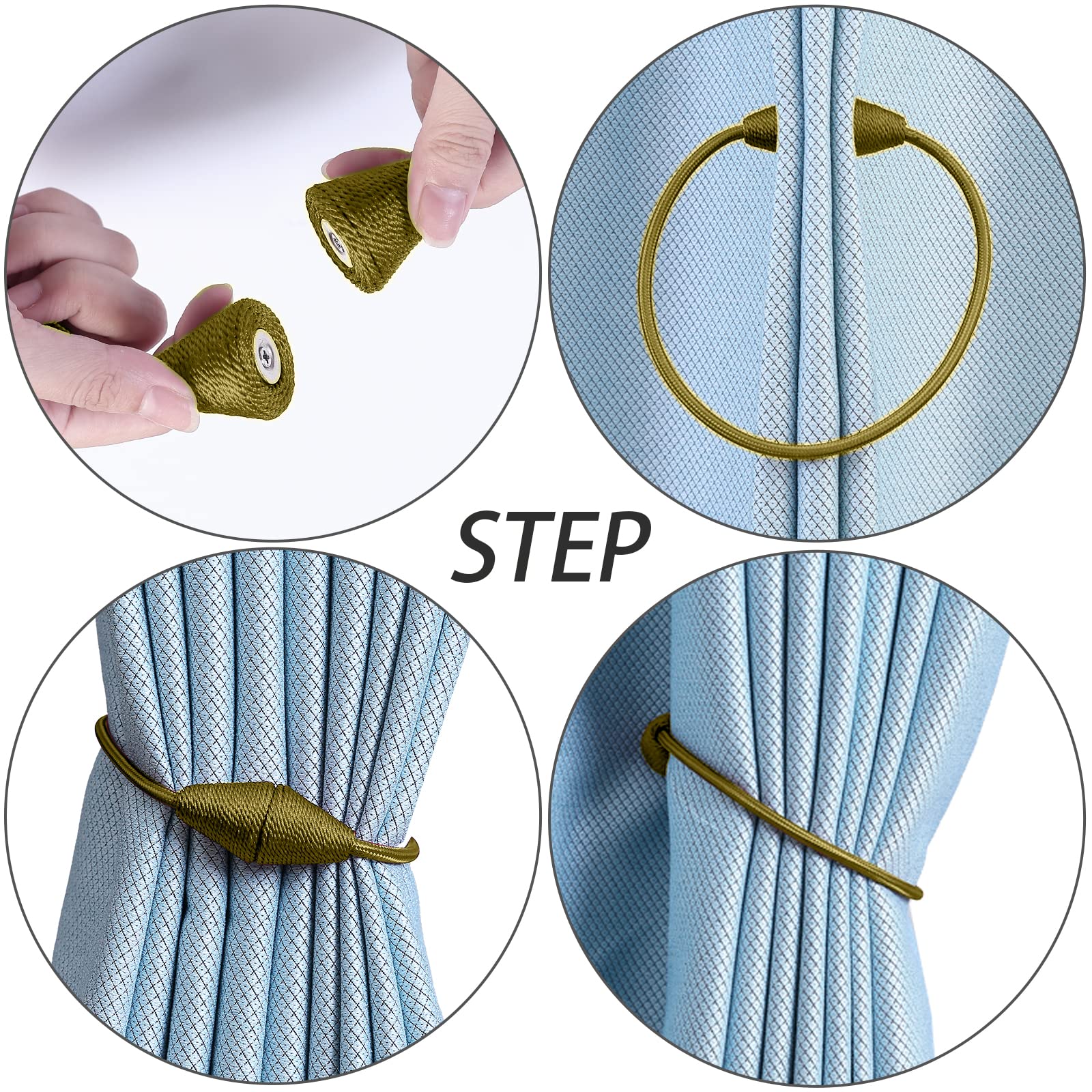 2 PCS Magnetic Curtain Tiebacks (2 Count)