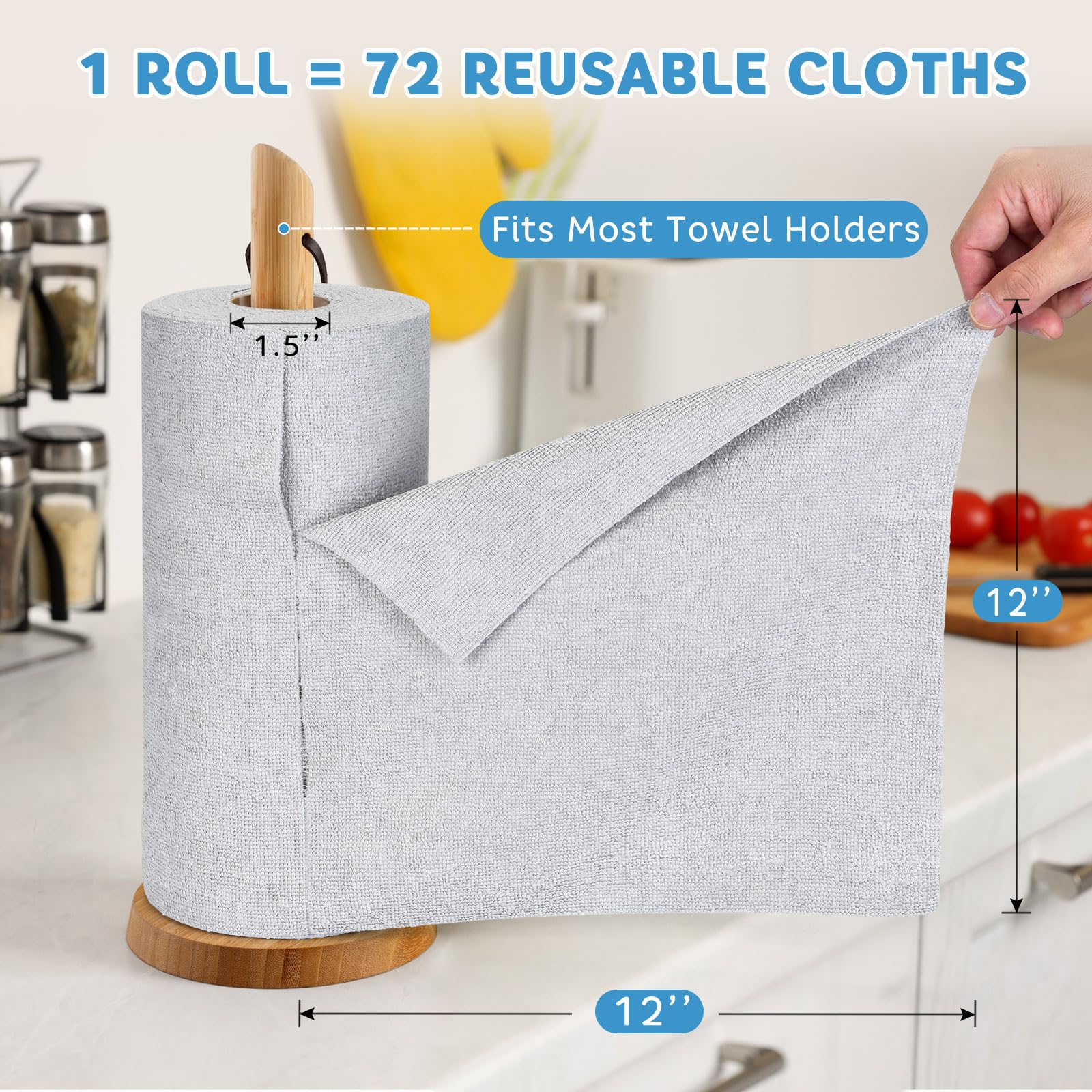Matthew Microfiber Cleaning Cloth Roll 72Pack (72 Count)