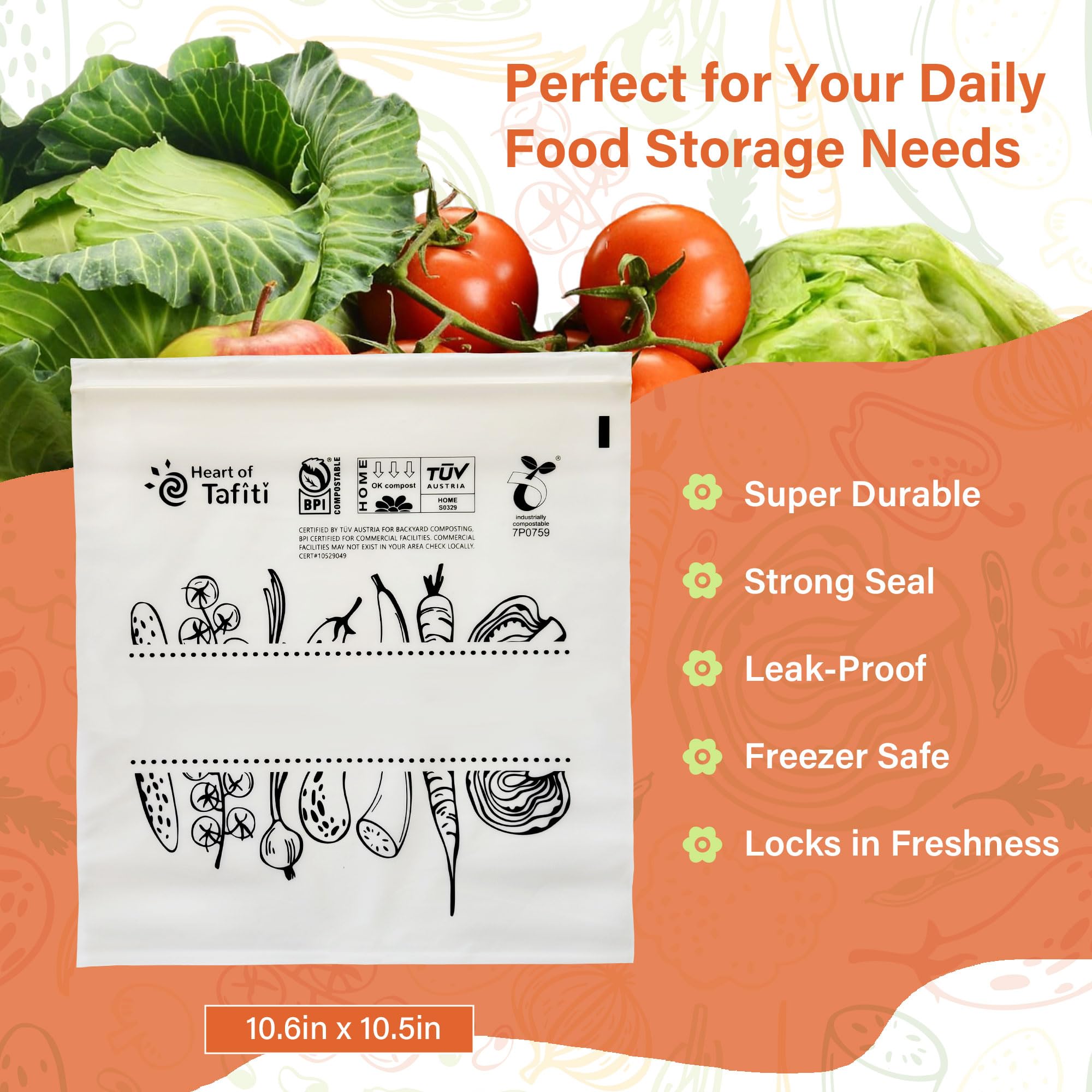 Compostable Gallon Freezer Bags (30 Count)