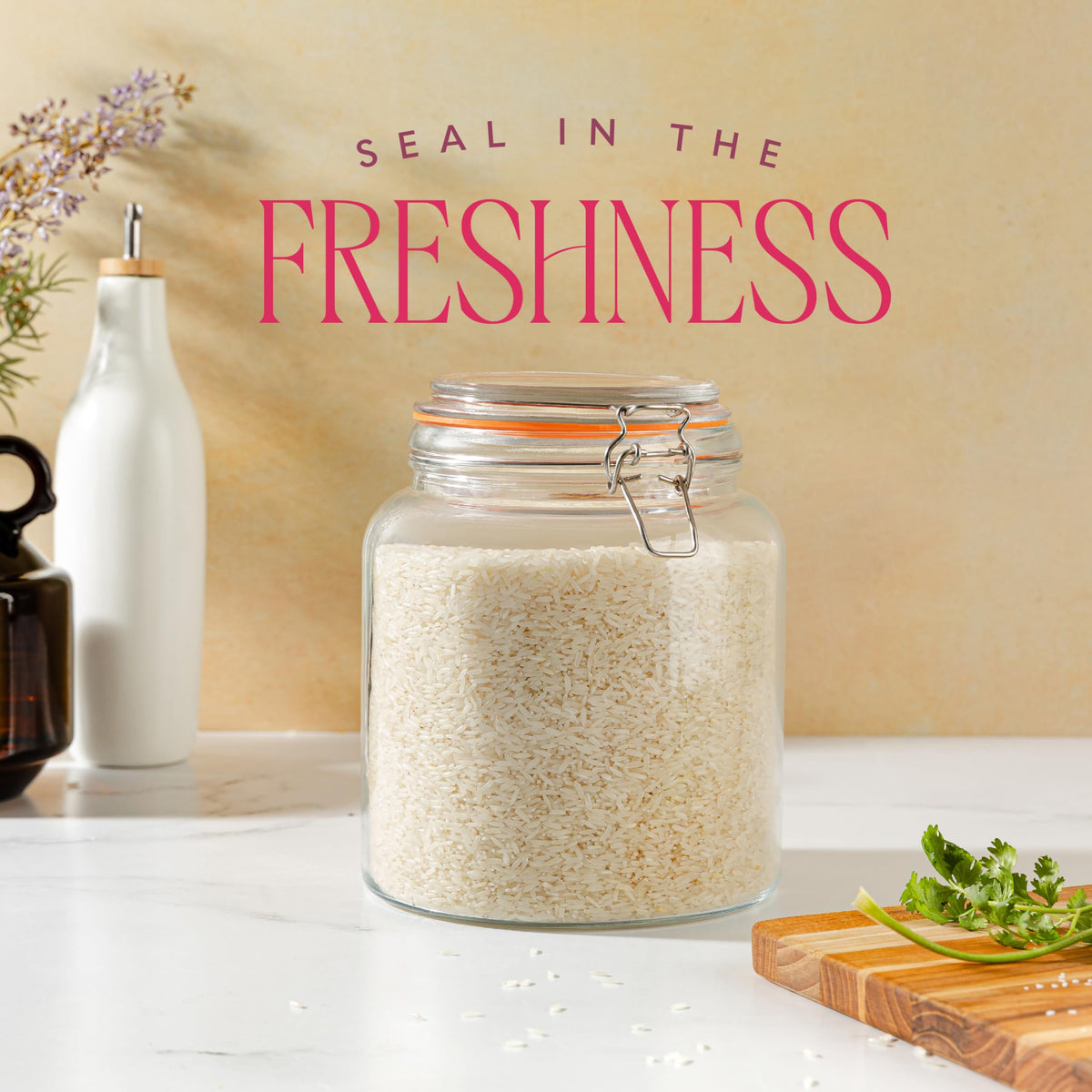 Half Gallon Glass Large Mason Jars with Airtight Lid (2 Count)